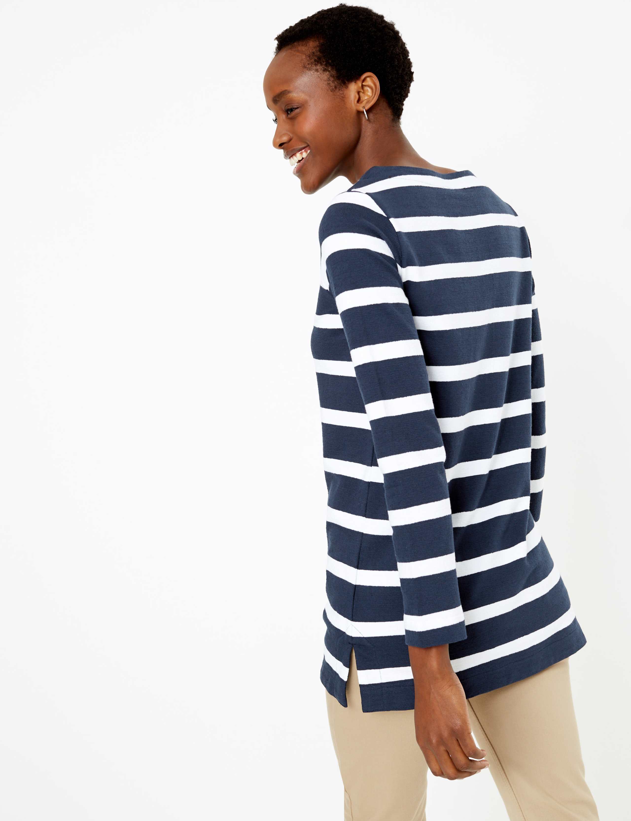Pure Cotton Striped Tunic 4 of 4