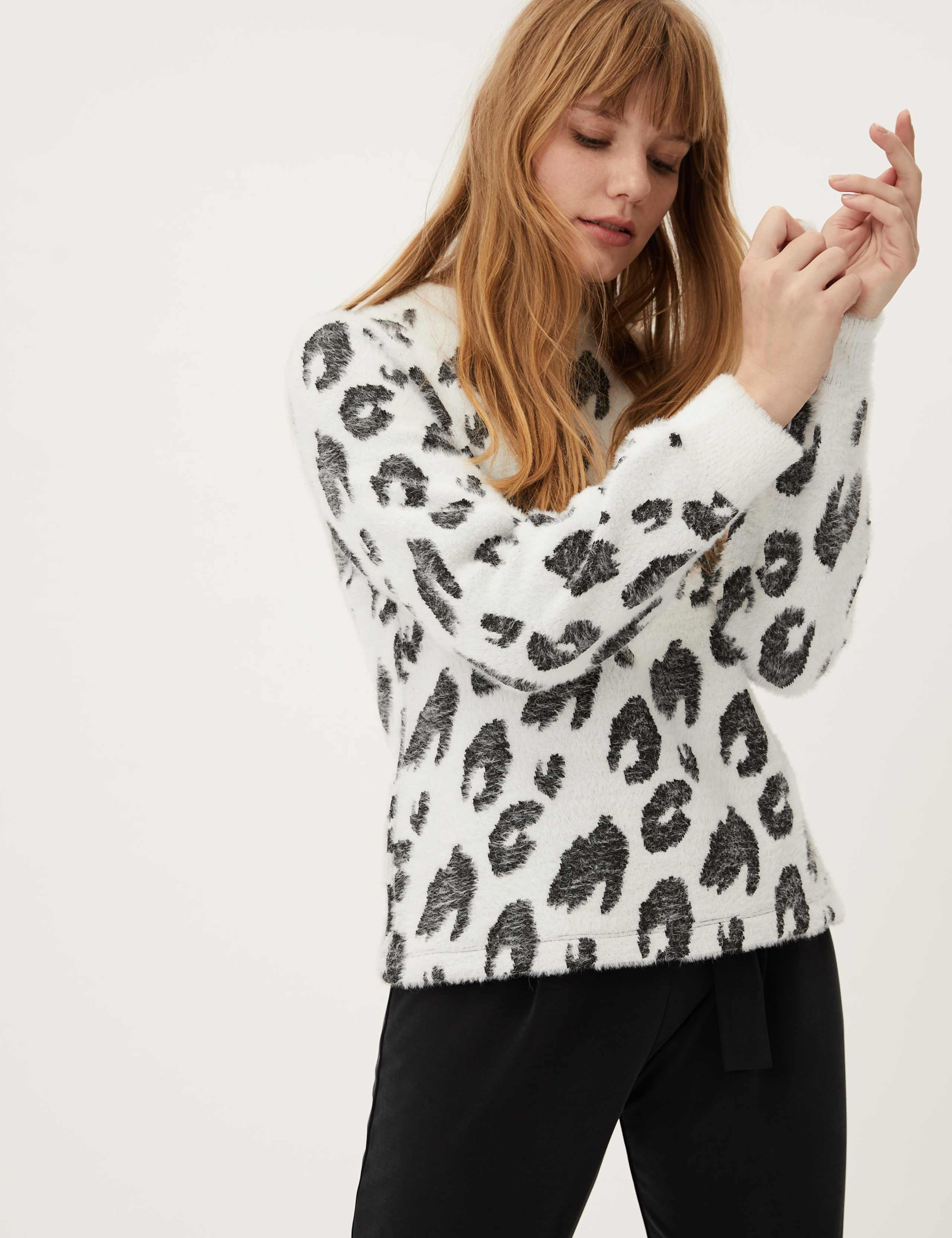 Brushed Jacquard Long Sleeve Top 3 of 5