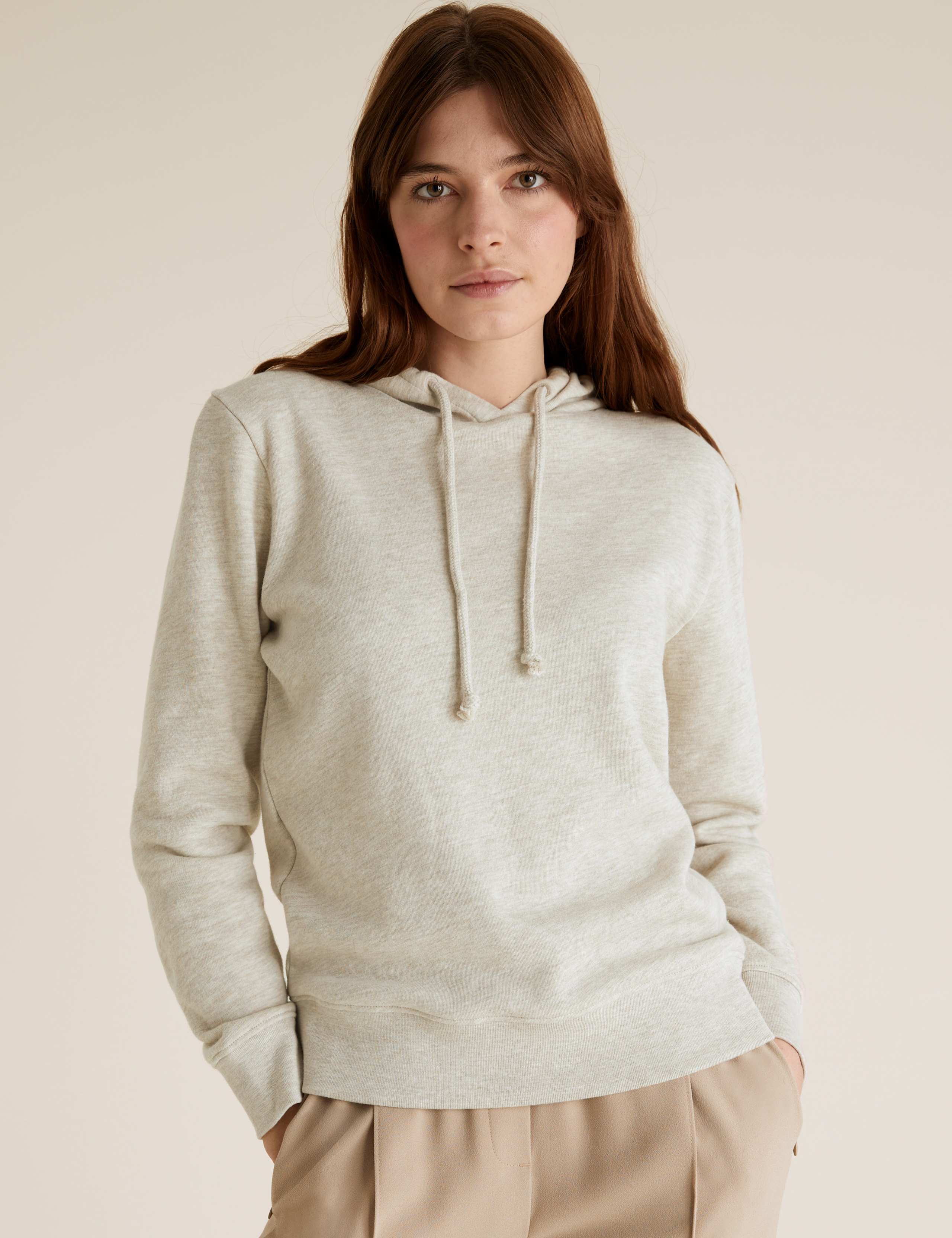 Cotton Relaxed Long Sleeve Hoodie 1 of 6