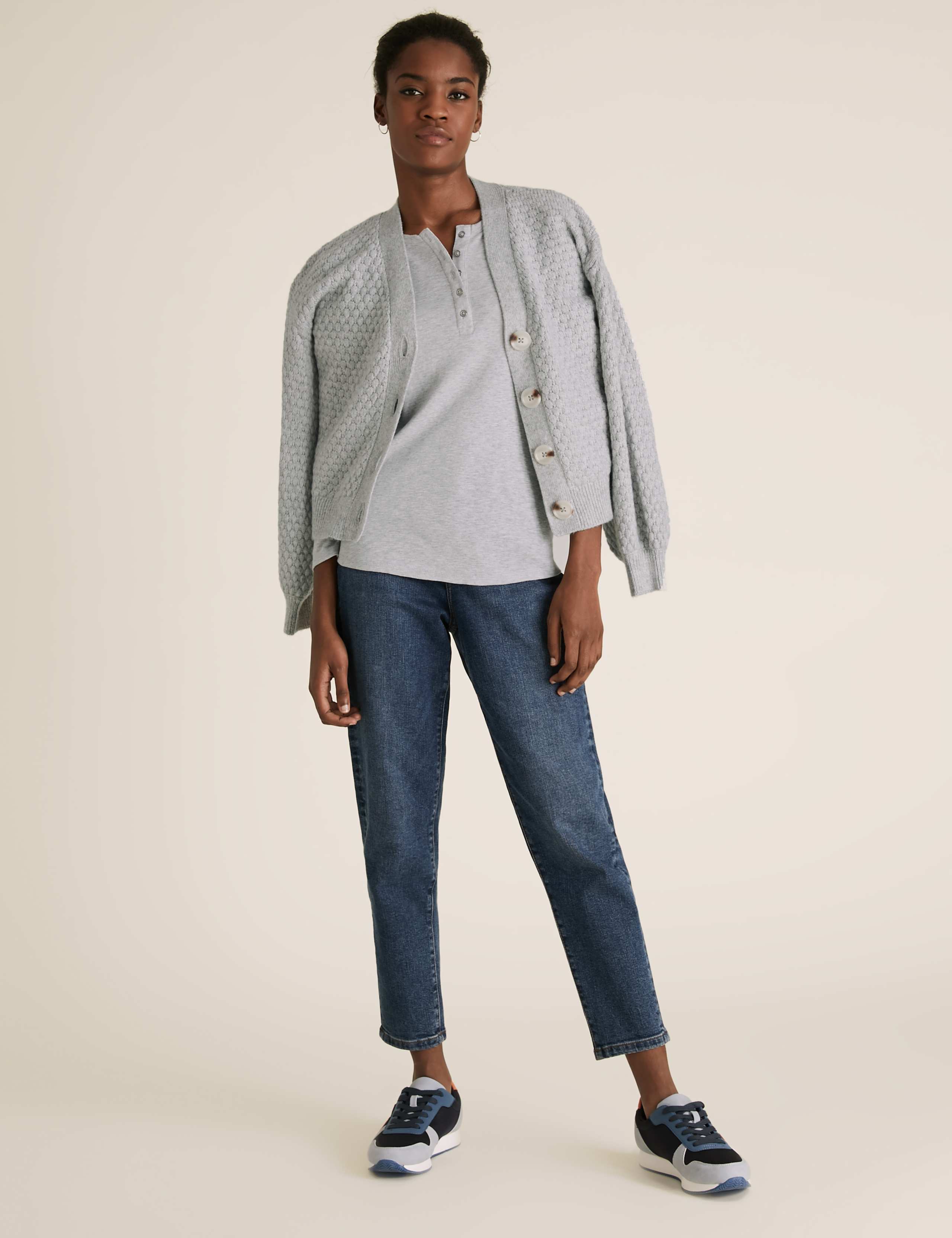 Pure Cotton Crew Neck Henley Top 5 of 5