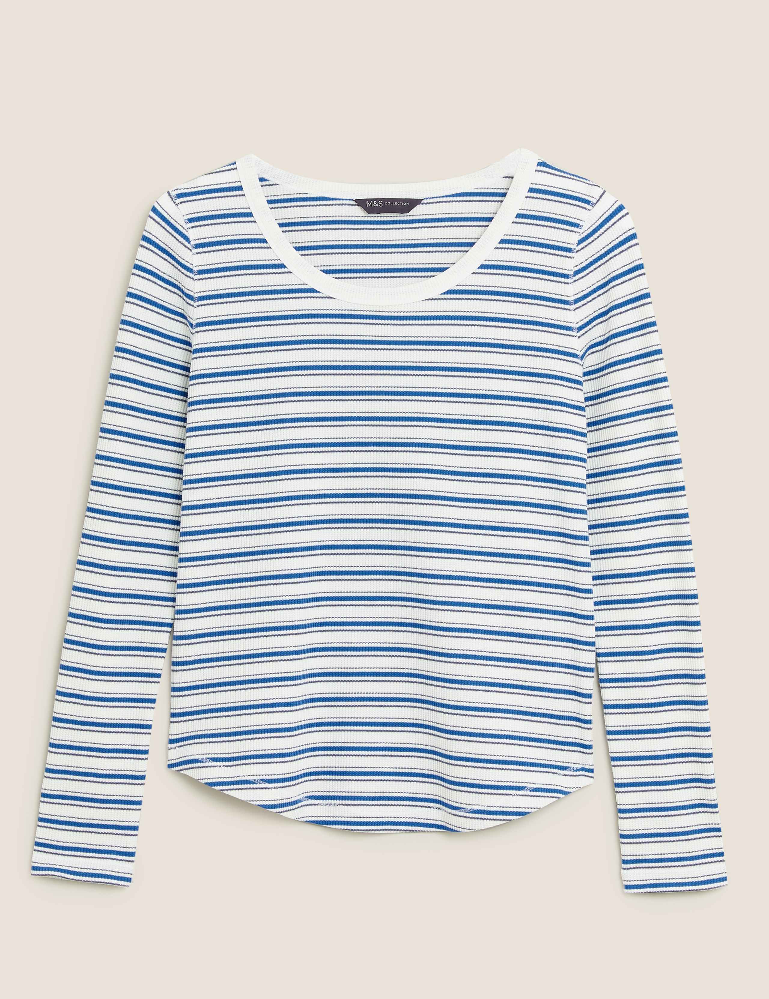 Cotton Striped Scoop Neck Top 2 of 6