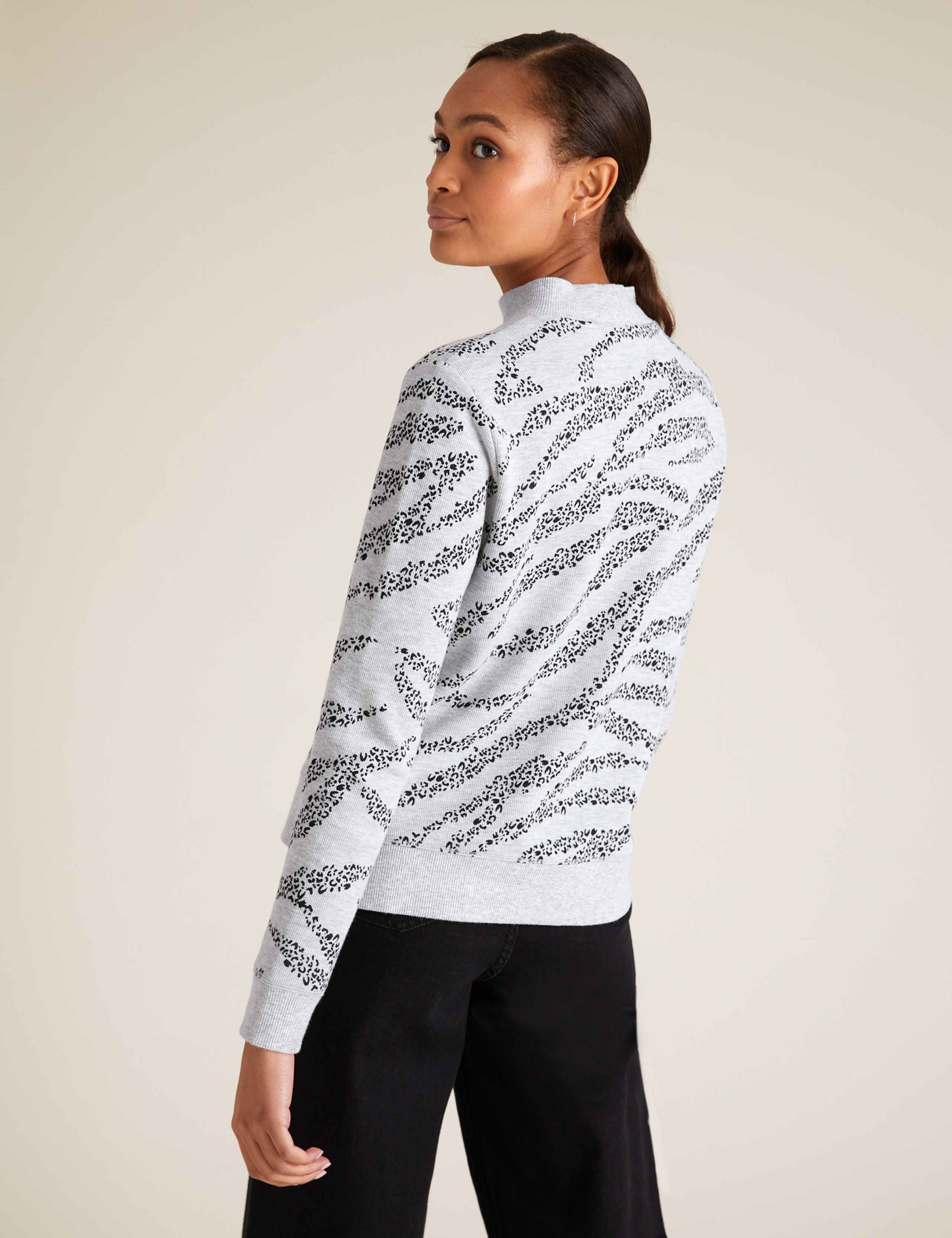 Cotton Animal Print High Neck Top 4 of 5