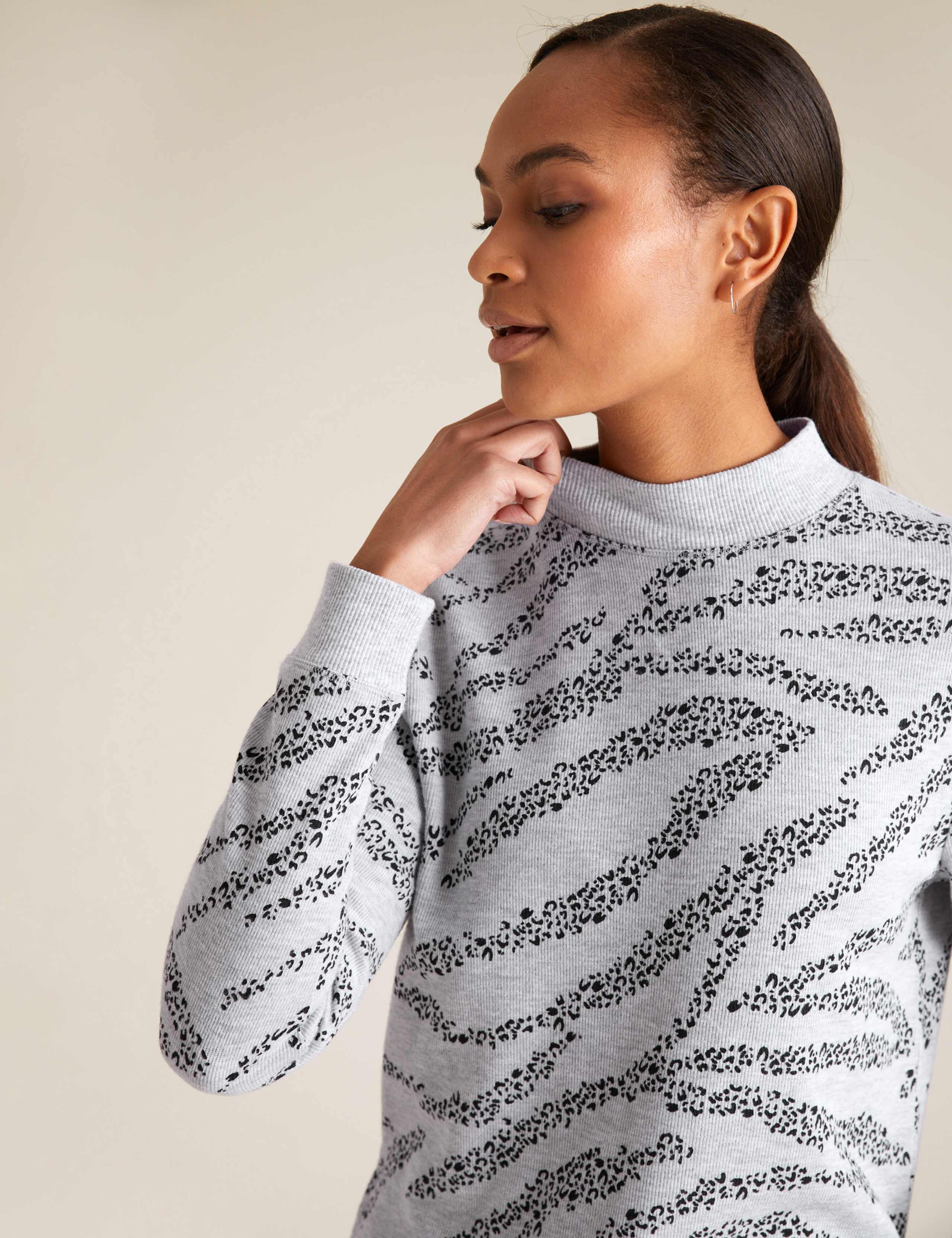 Cotton Animal Print High Neck Top 5 of 5