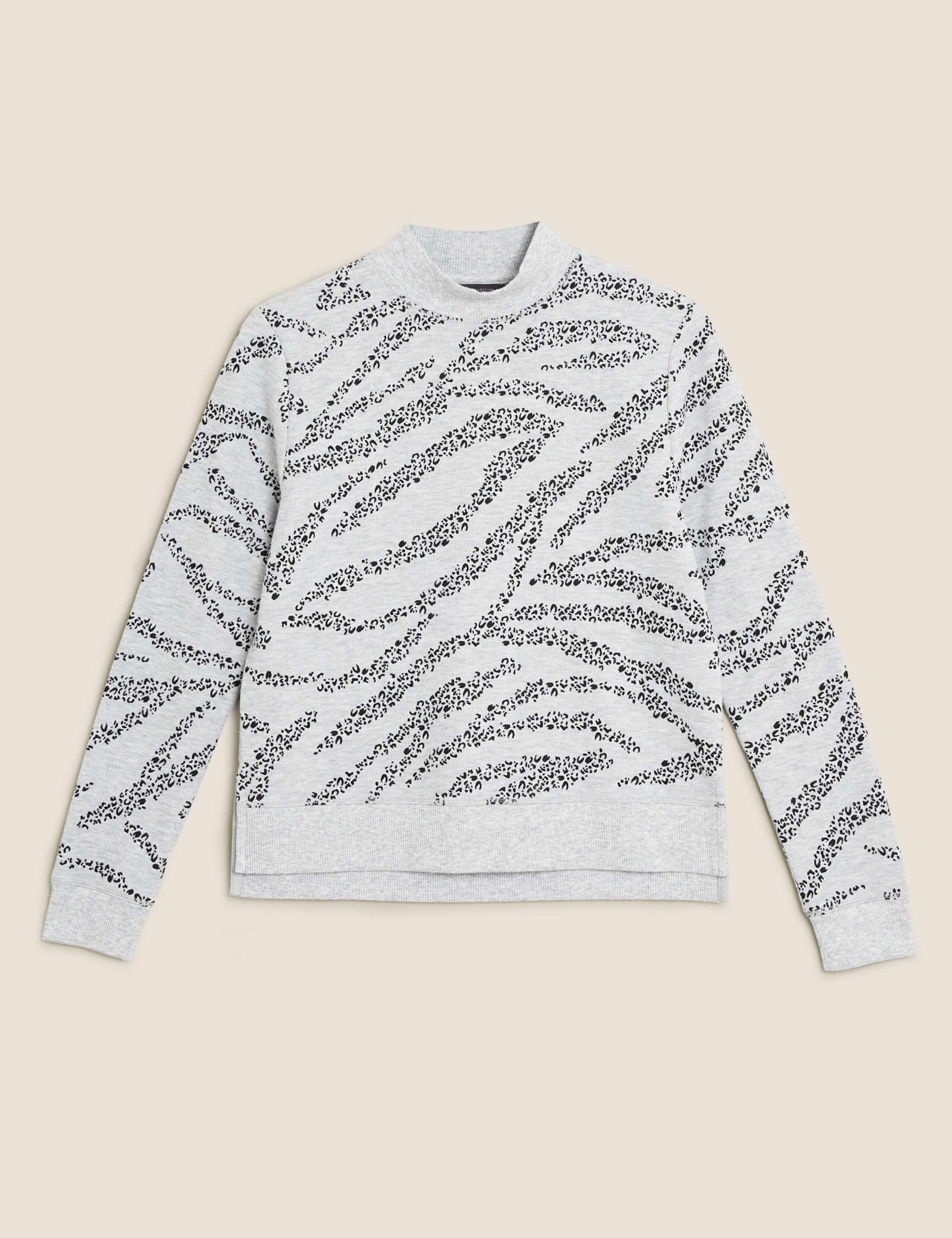 Cotton Animal Print High Neck Top 2 of 5