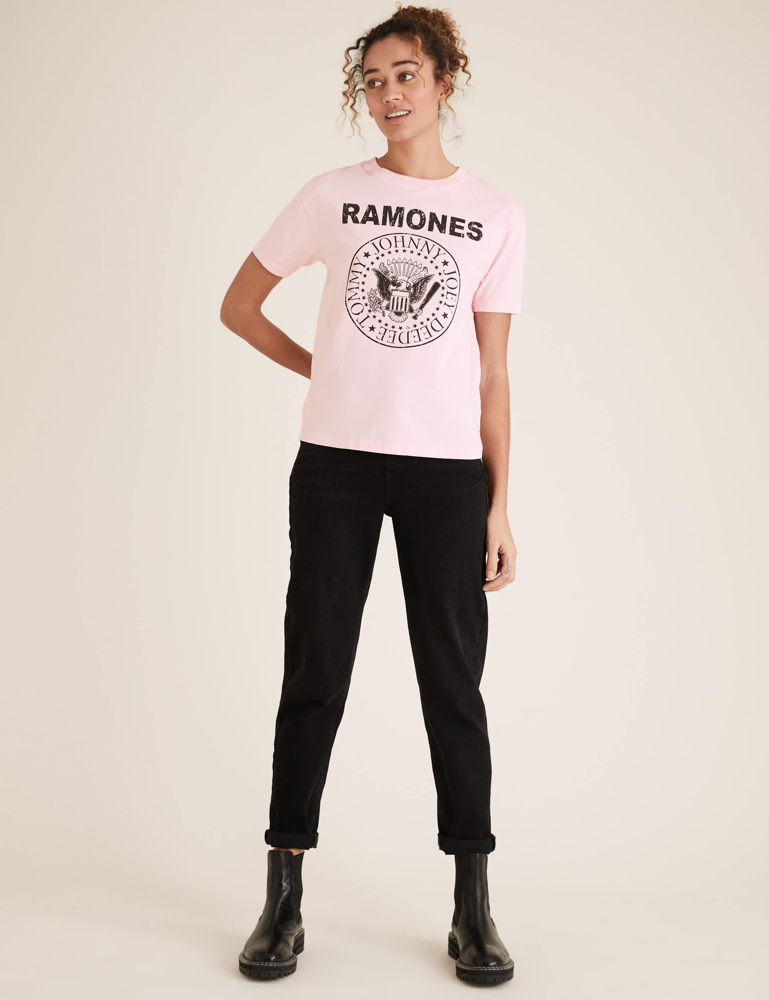 Pure Cotton Ramones Slogan T-Shirt 1 of 7