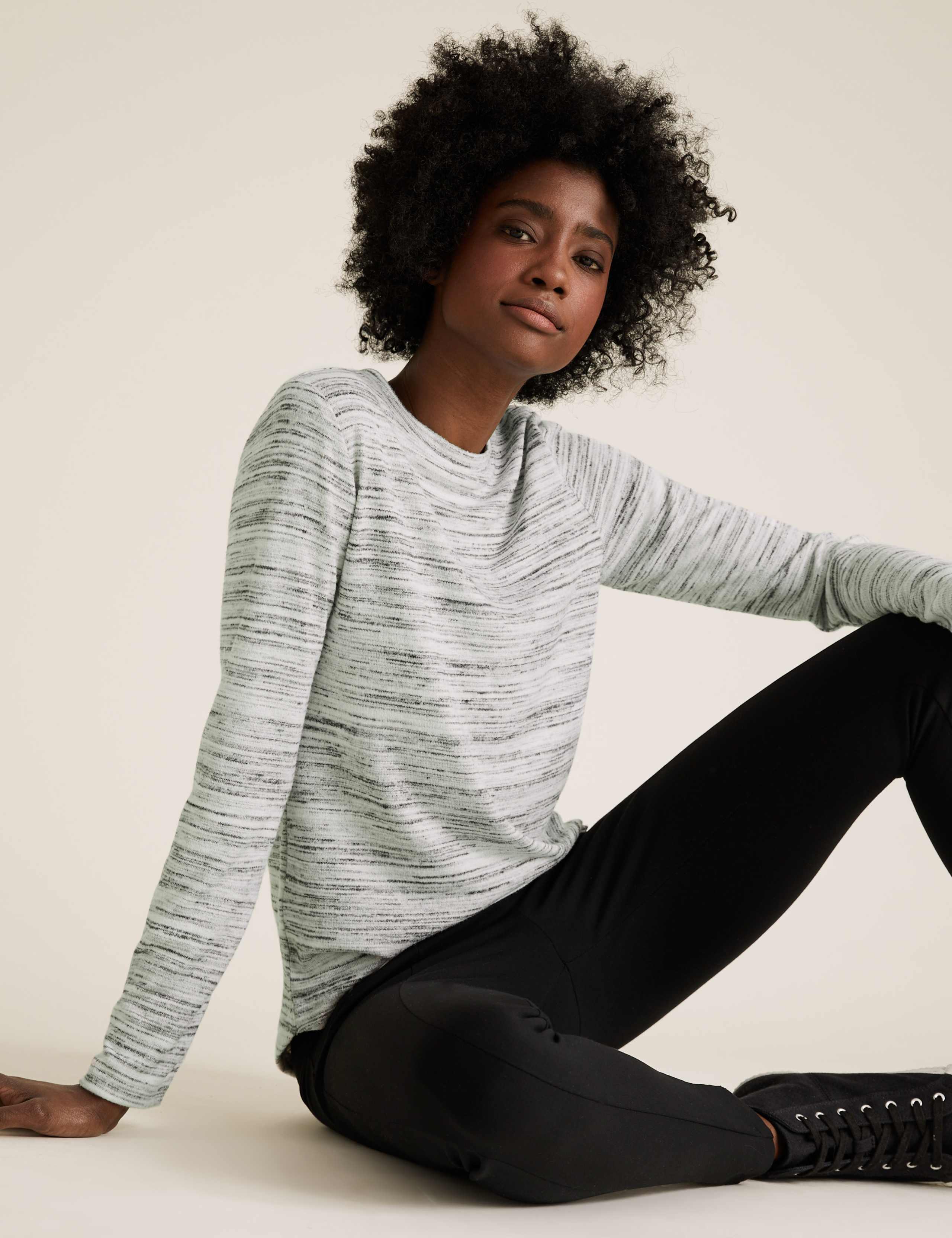 Soft Touch Space Dye Long Sleeve Tunic 1 of 4