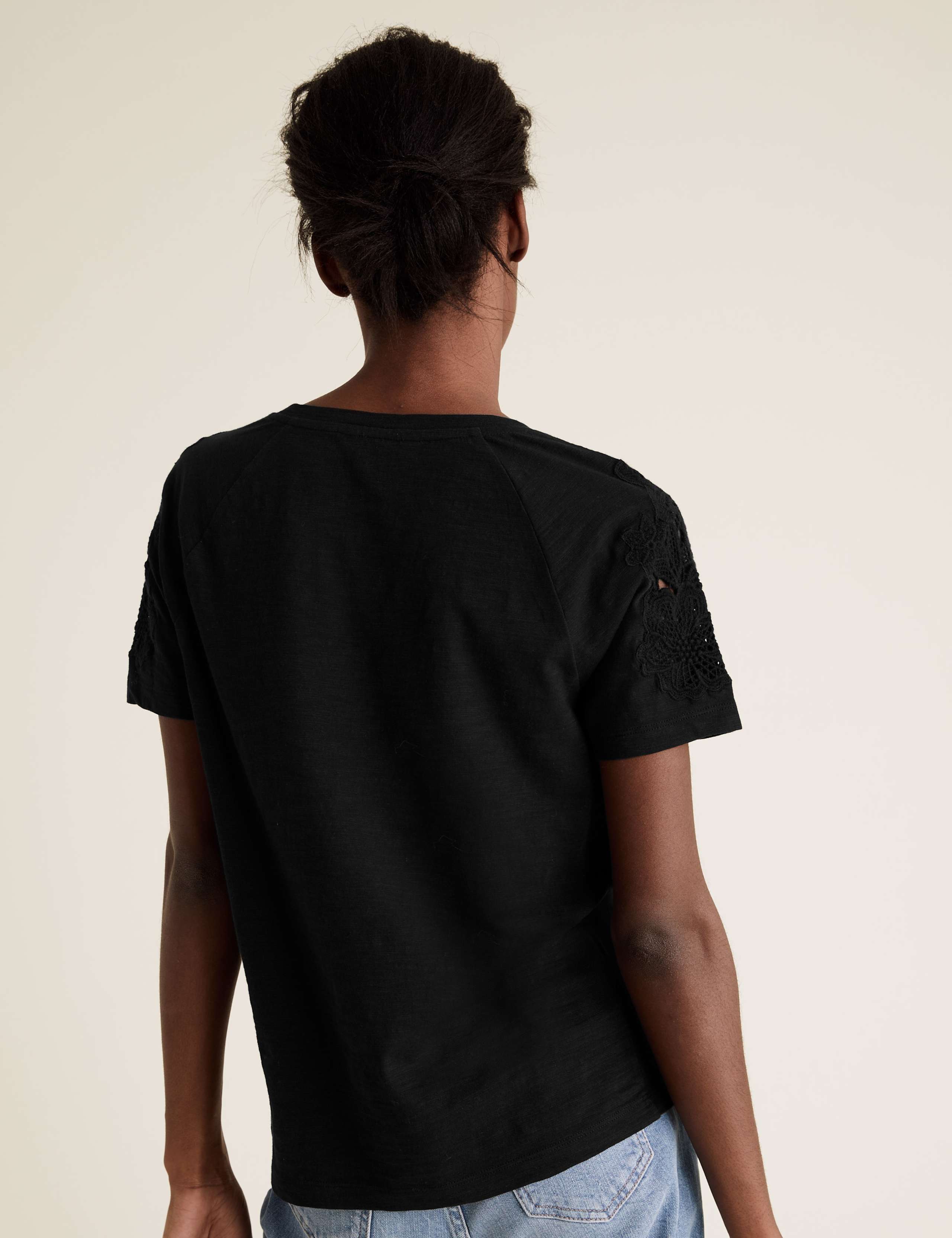 Pure Cotton Textured Relaxed T-Shirt 4 of 4