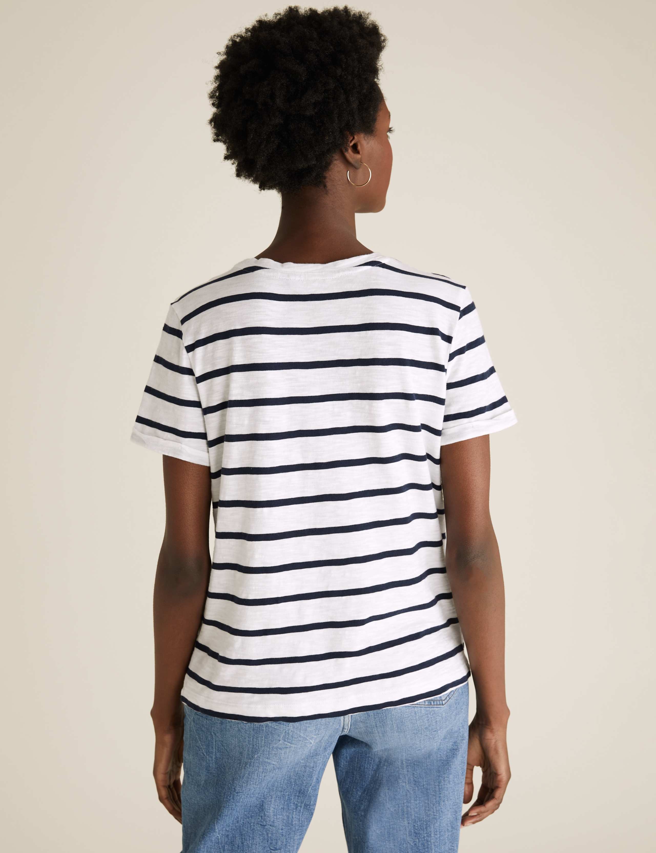 Pure Cotton Striped Crew Neck T-Shirt 5 of 5