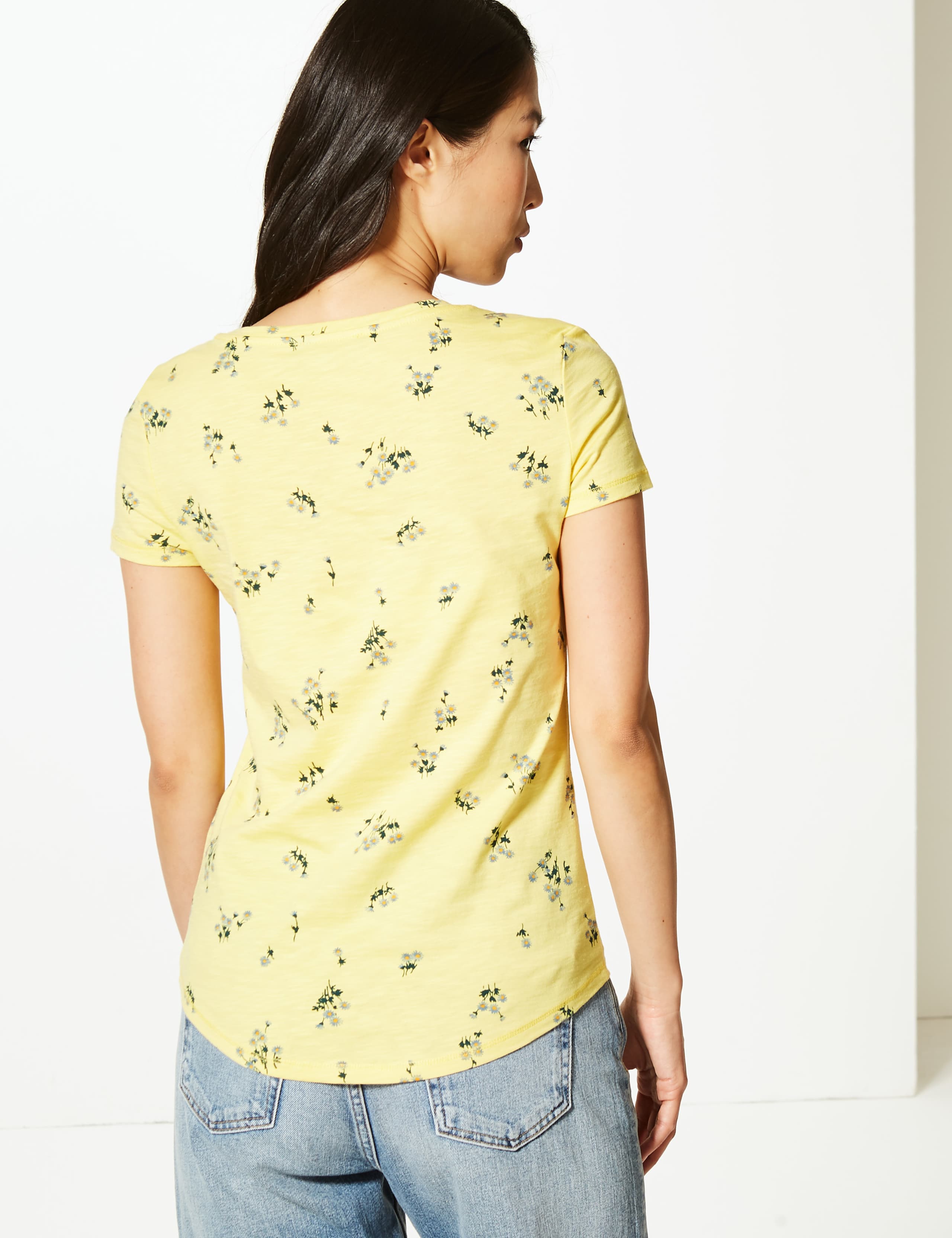 Pure Cotton Floral Print Regular Fit T-Shirt 3 of 3