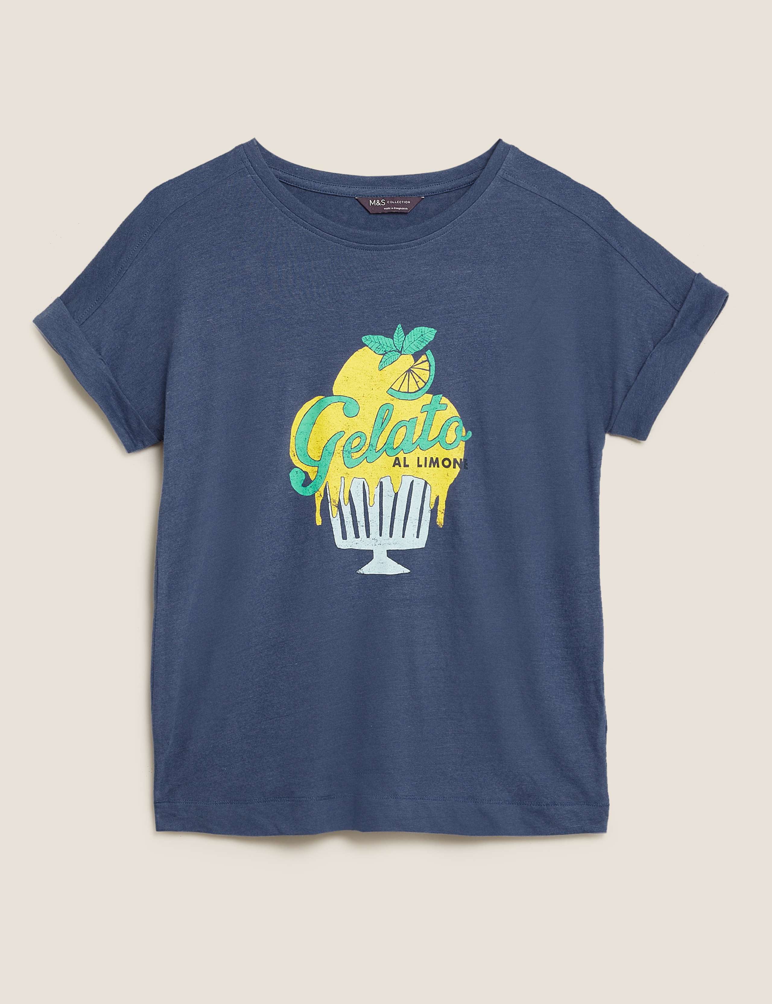 Linen Bring On Sunshine Slogan T-Shirt 2 of 4