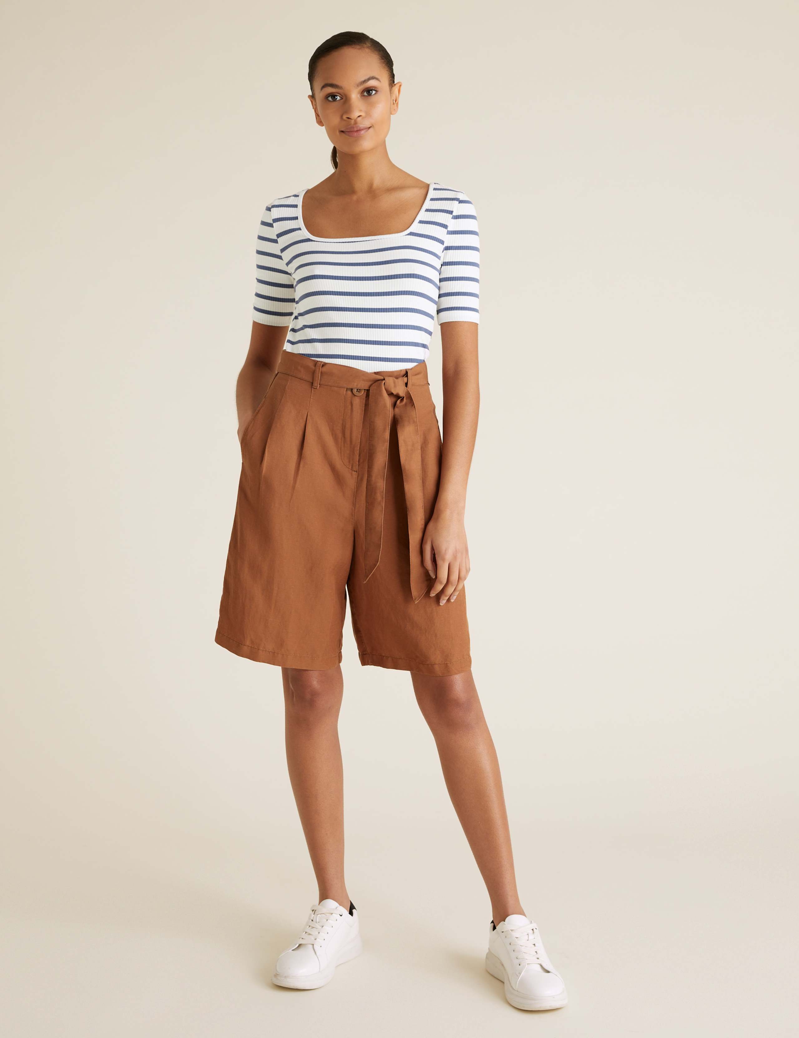 Striped Square Neck T-Shirt 3 of 5