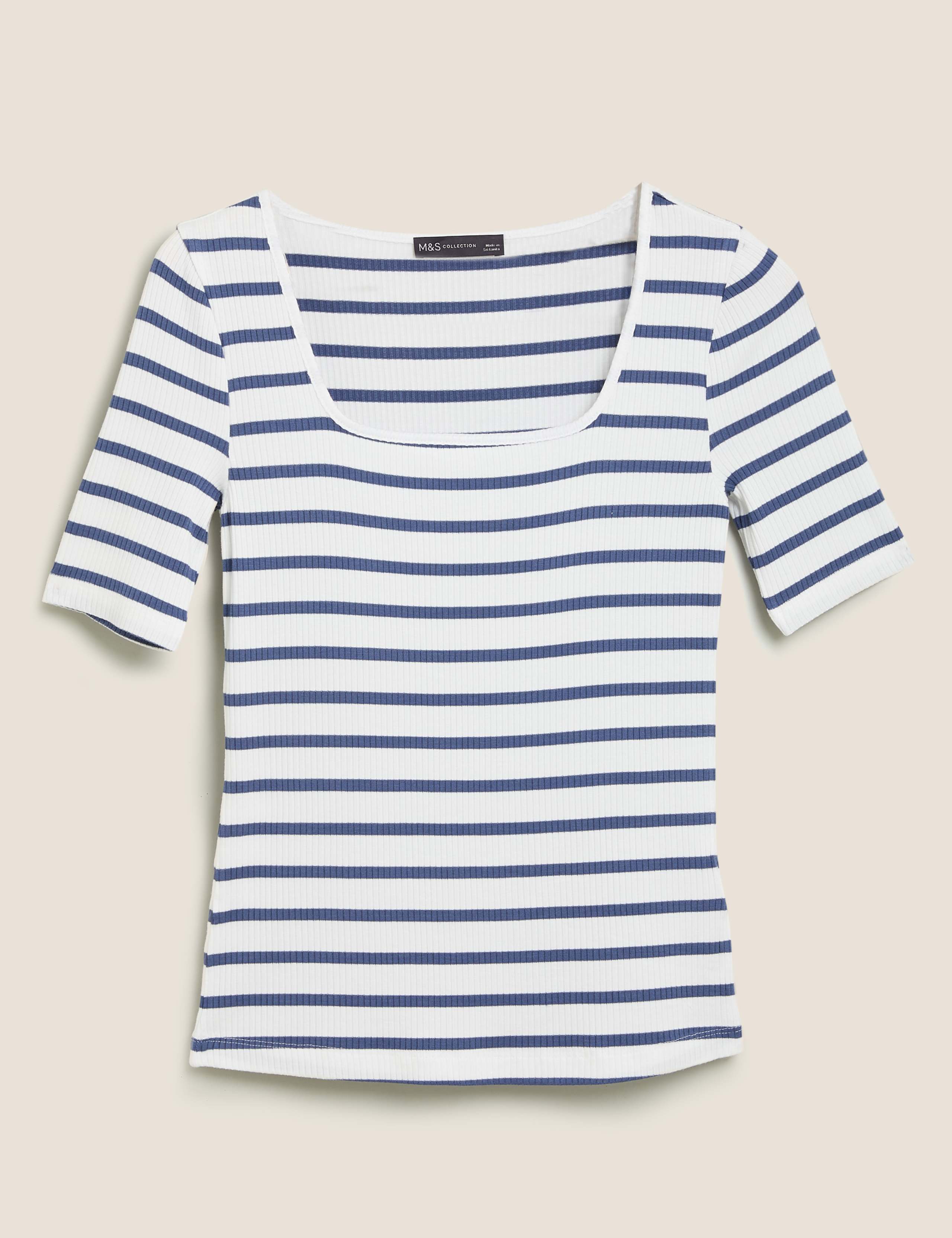 Striped Square Neck T-Shirt 2 of 5