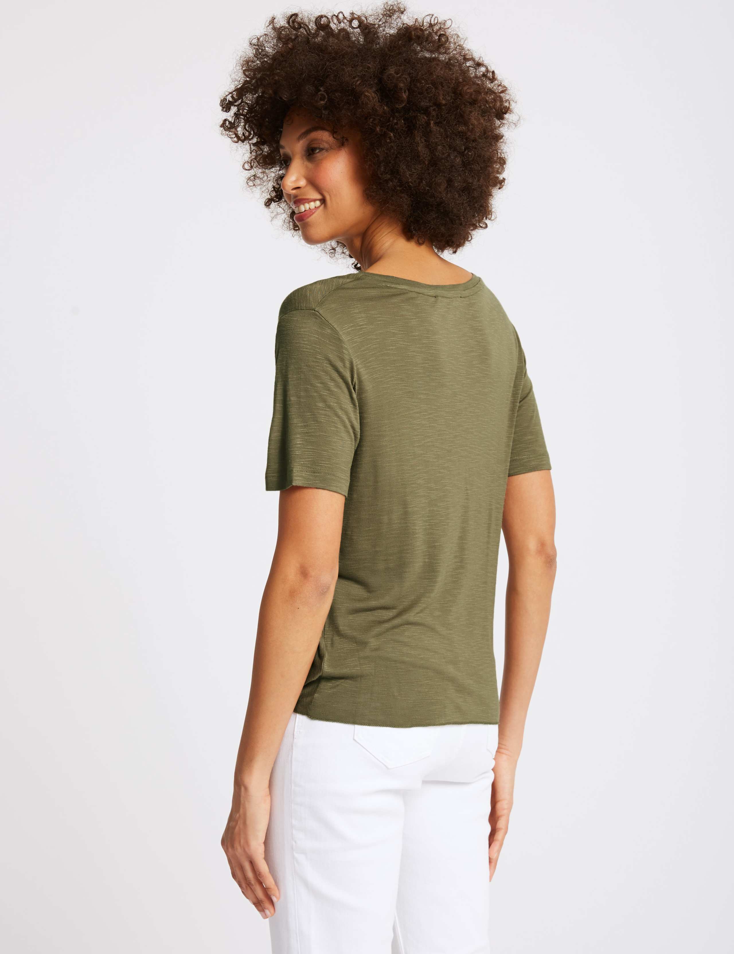 Knot Front Round Neck Short Sleeve T-Shirt 3 of 4
