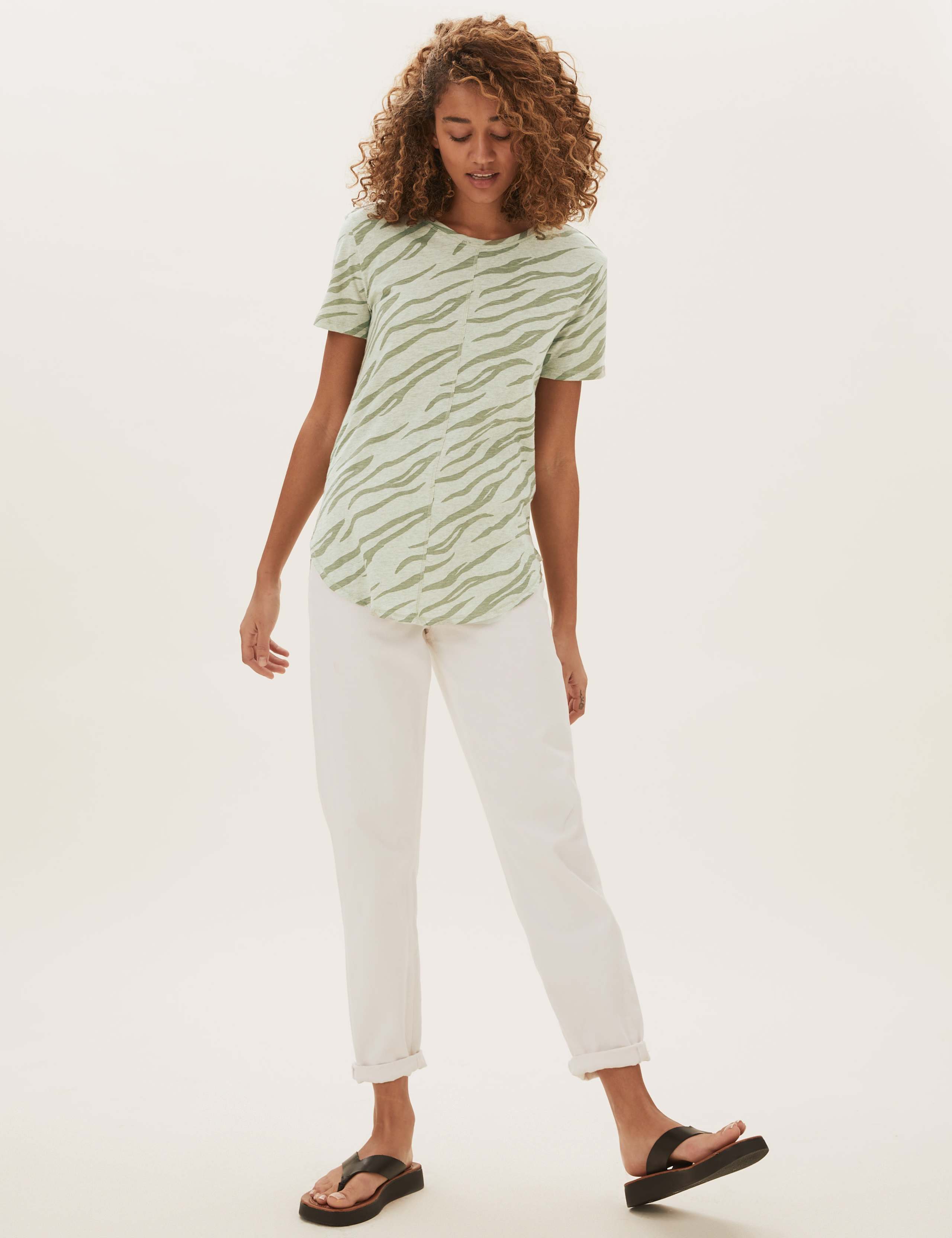 Pure Cotton Printed Longline T-Shirt 3 of 6