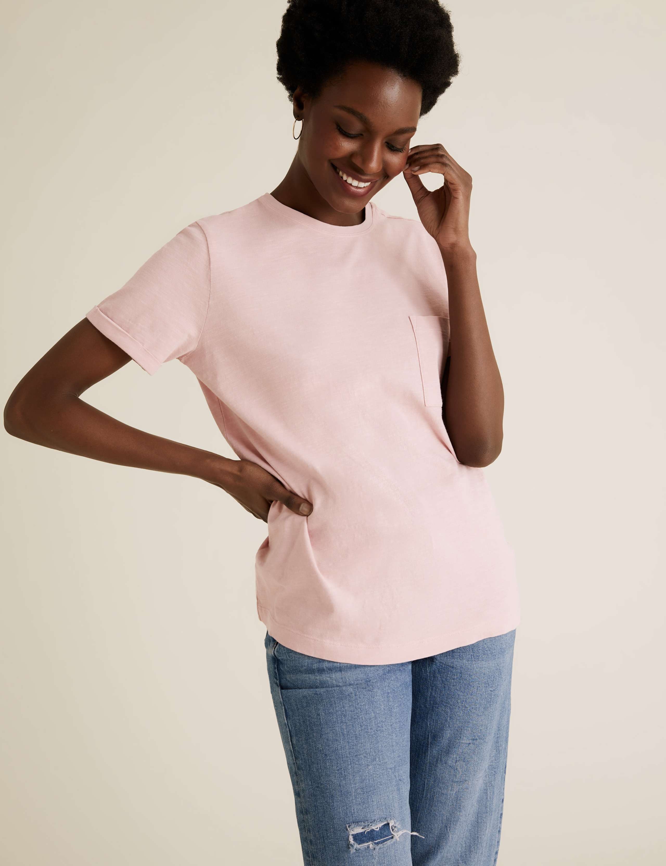 Pure Cotton Crew Neck T-Shirt 1 of 4