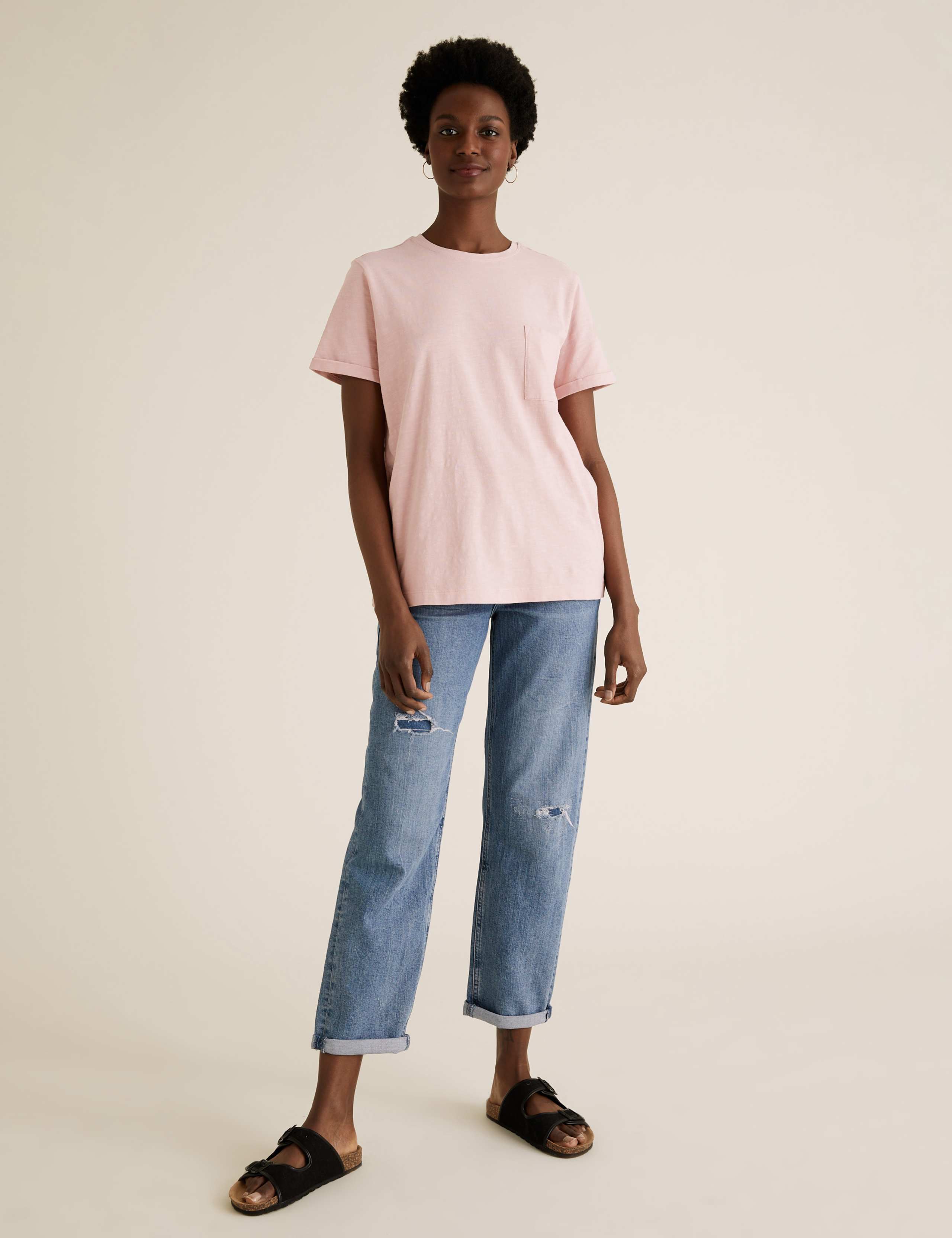 Pure Cotton Crew Neck T-Shirt 3 of 4
