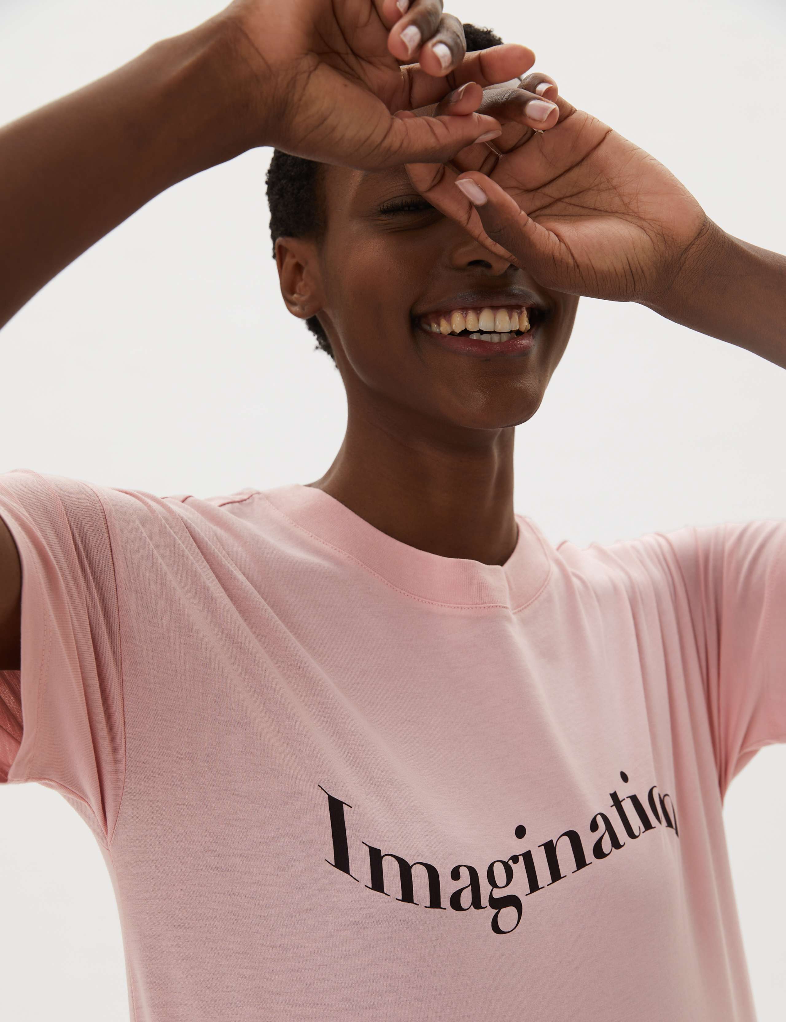 Pure Cotton Imagination Slogan T-Shirt 1 of 5