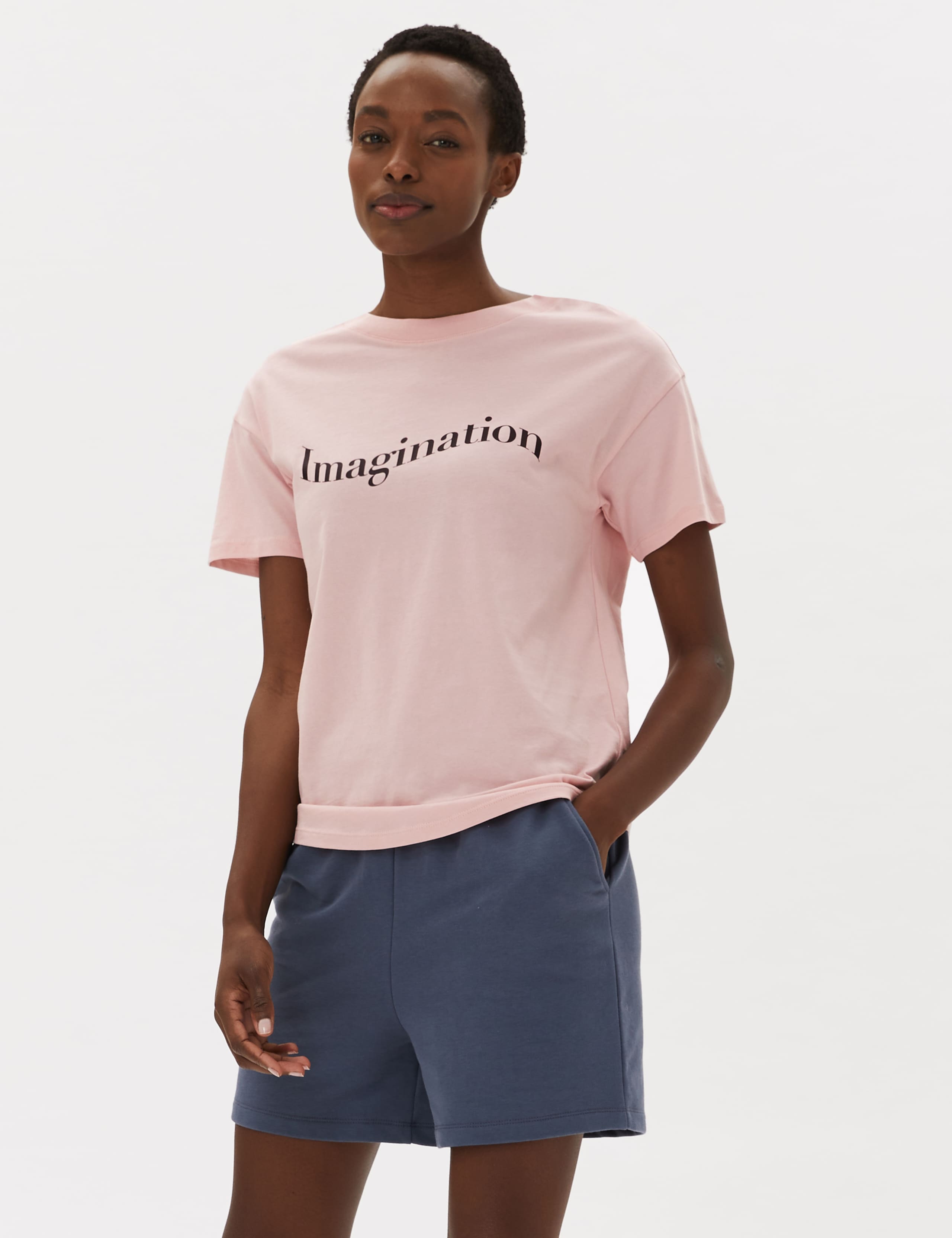 Pure Cotton Imagination Slogan T-Shirt 5 of 5