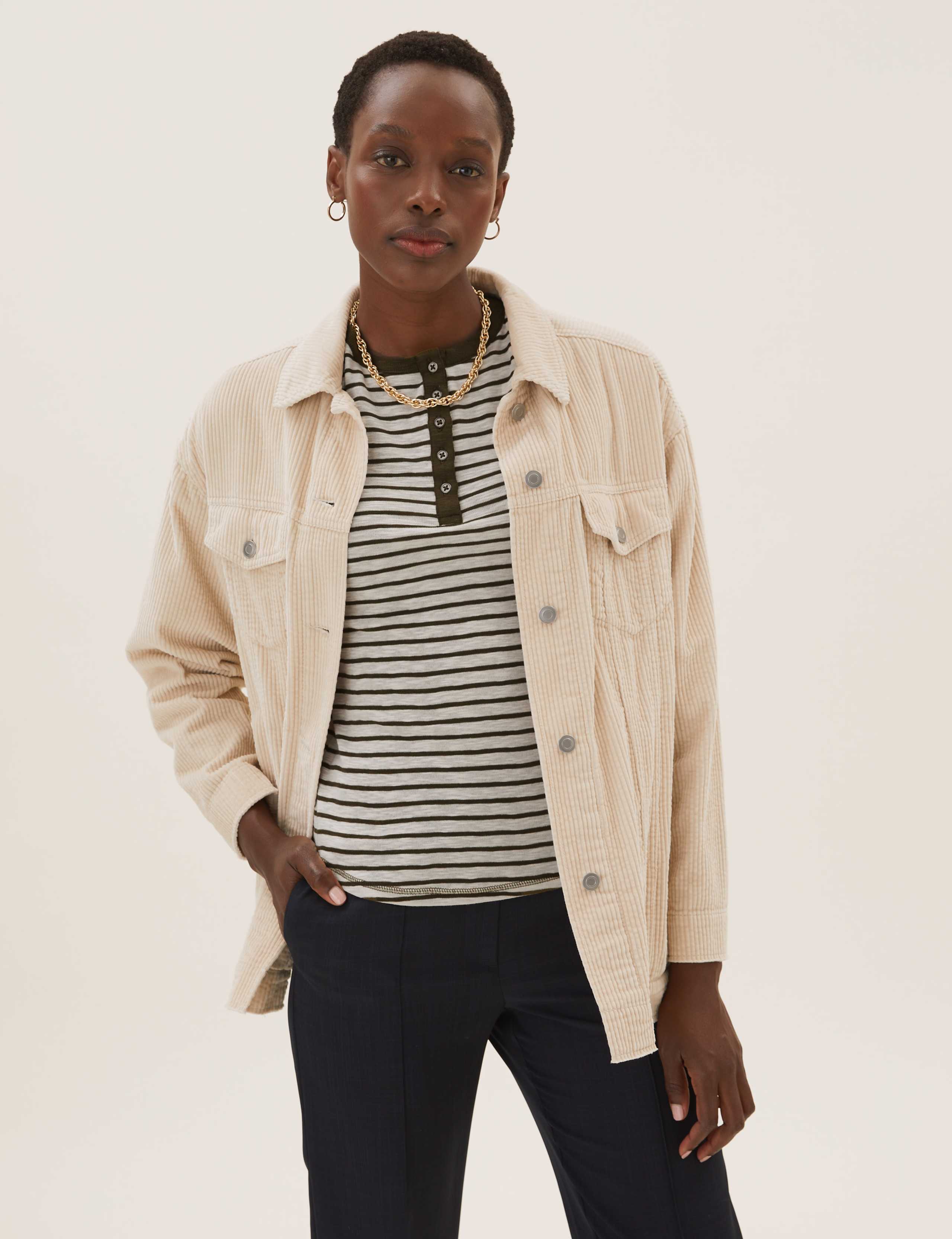 Pure Cotton Striped Long Sleeve Henley Top 2 of 4