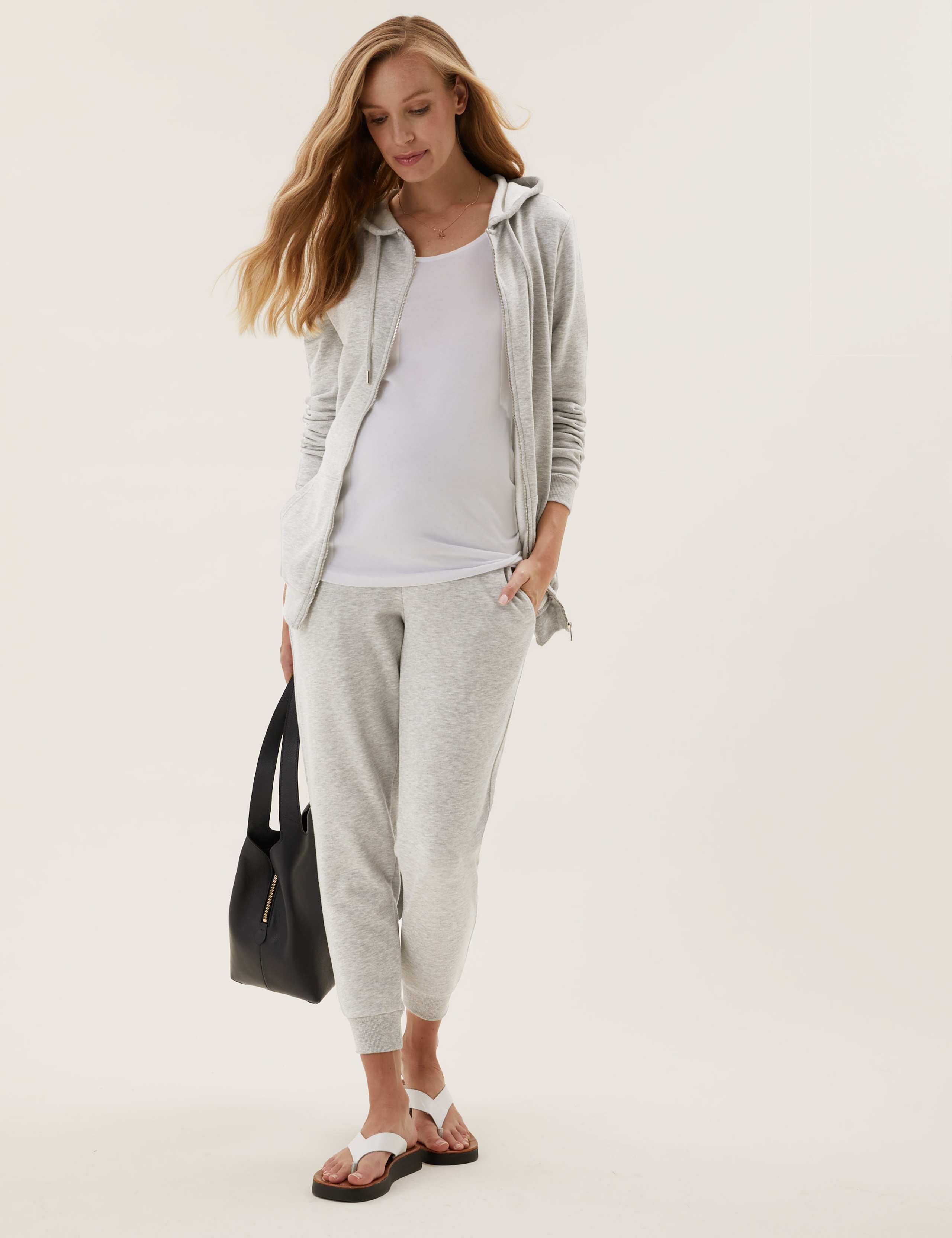 Maternity Cotton Zip Up Longline Hoodie 1 of 5