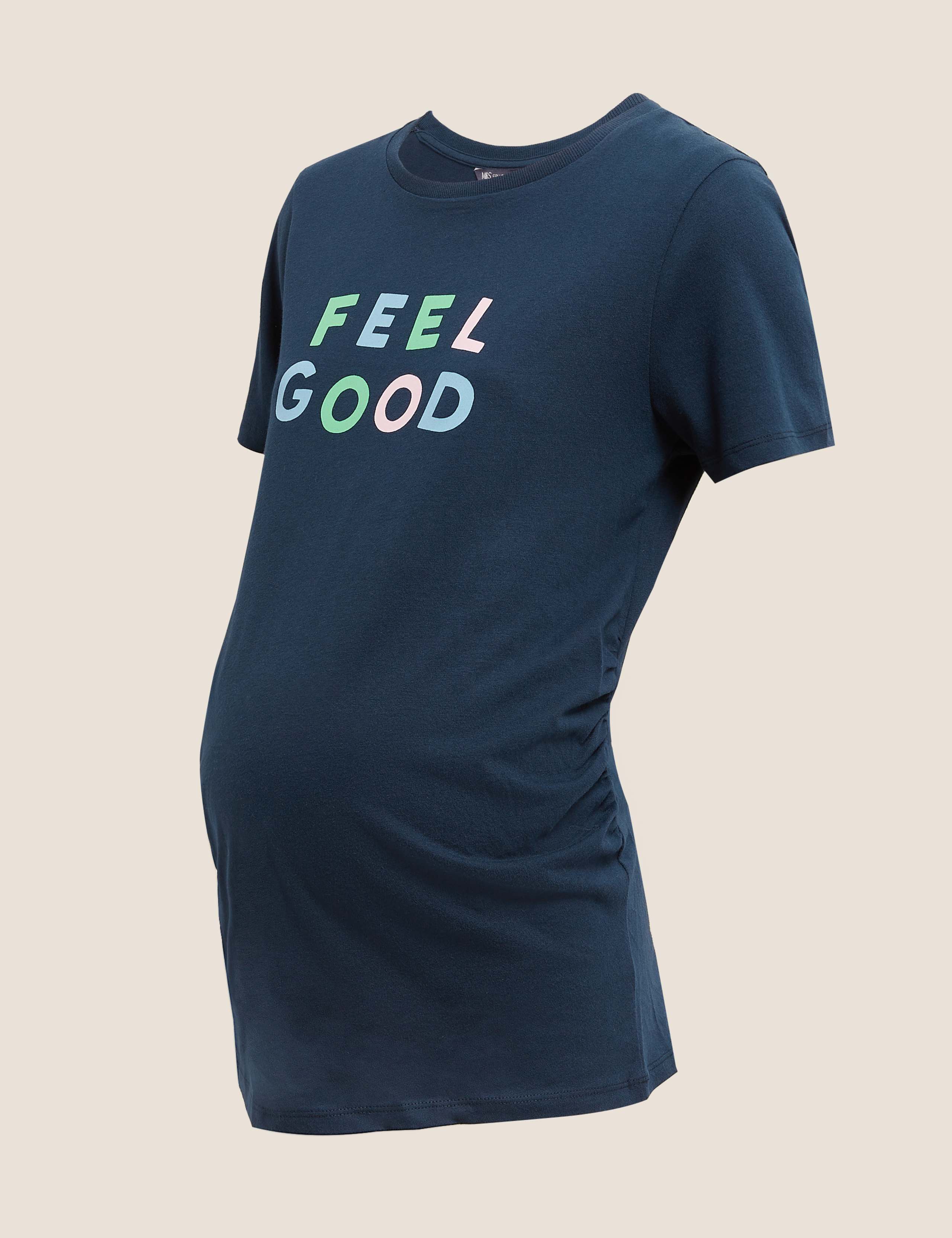 Maternity Pure Cotton Slogan T-Shirt 2 of 5