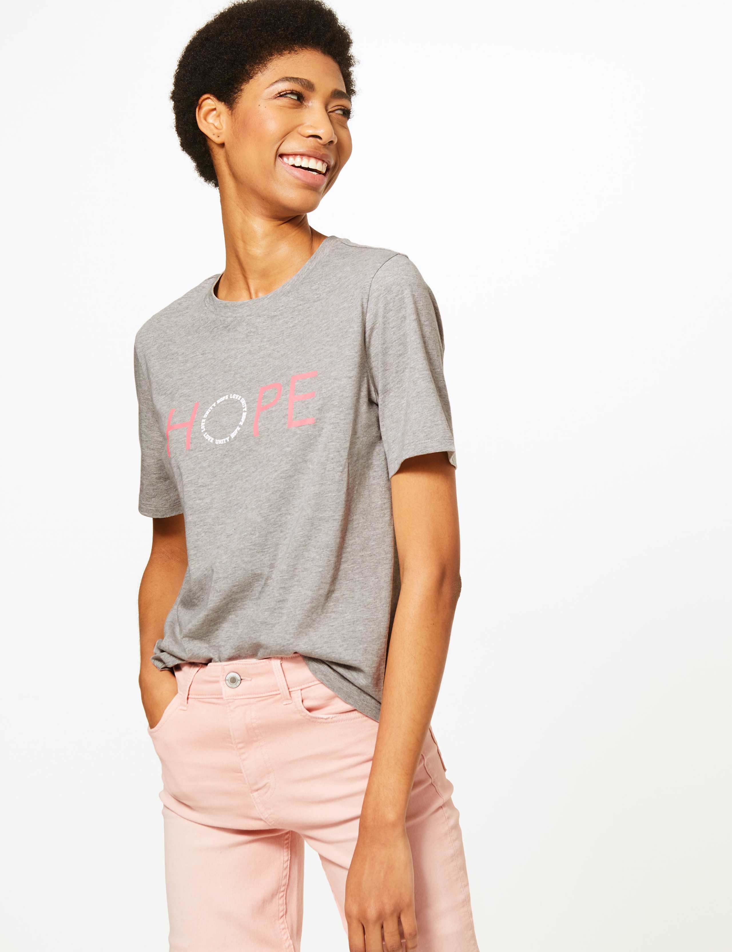 Fashion Targets Hope Cotton T-Shirt 1 of 6