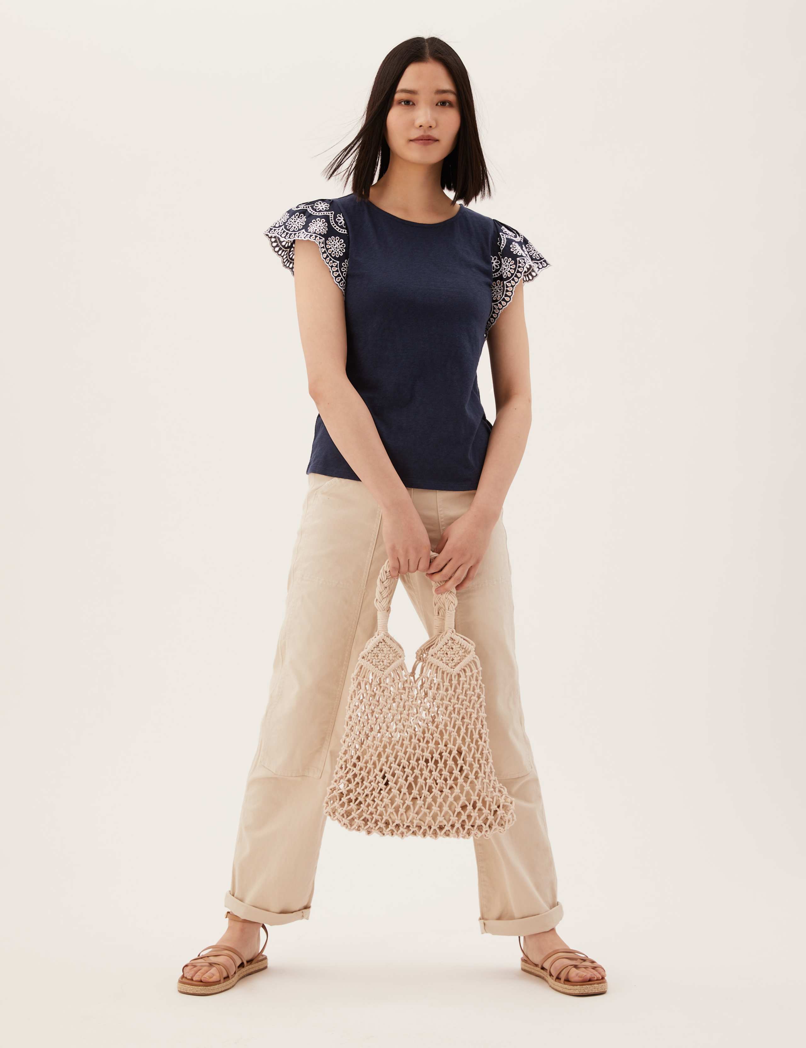 Pure Cotton Embroidered Sleeveless Vest 1 of 5