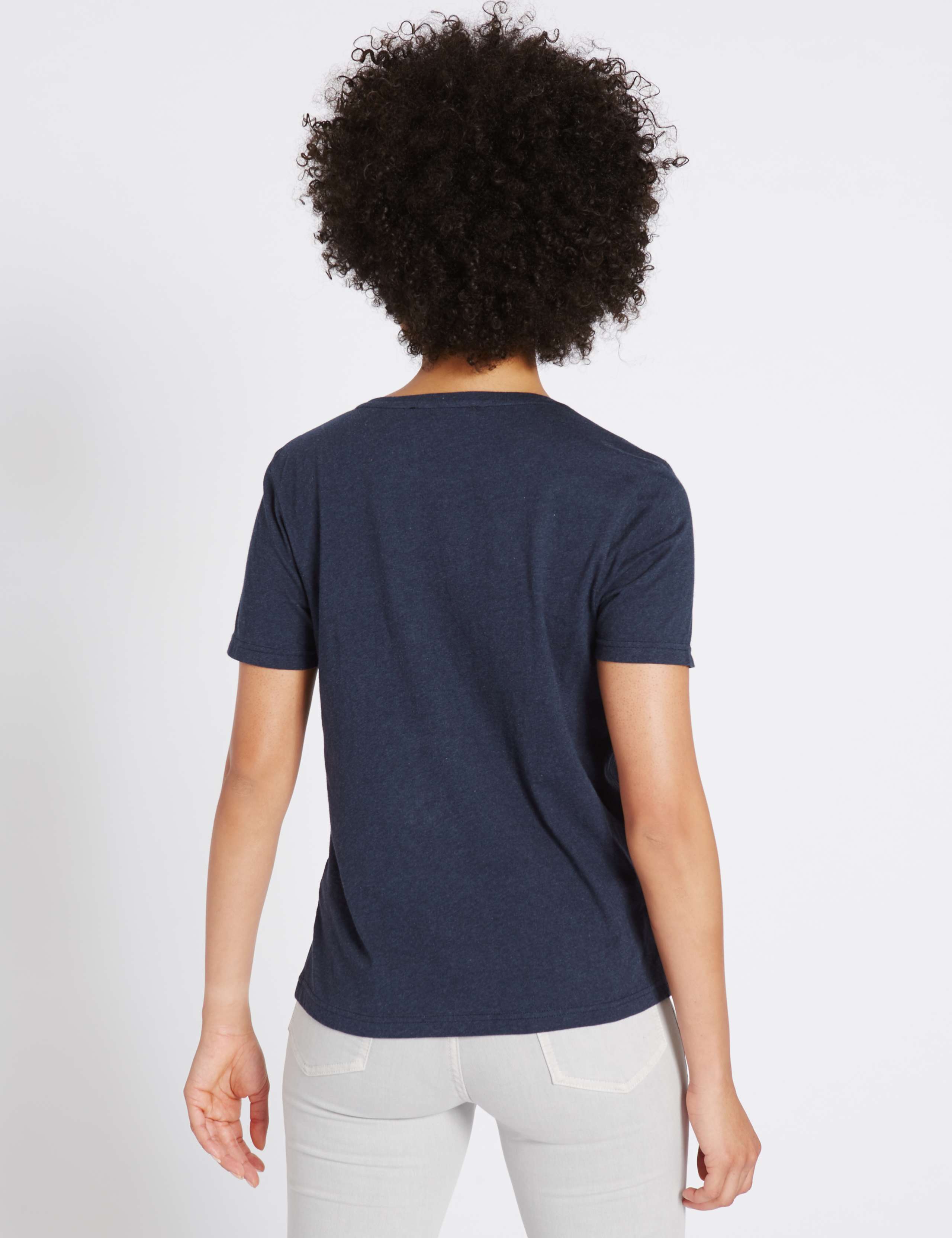 Pure Cotton Lace Pocket Short Sleeve T-Shirt 4 of 5