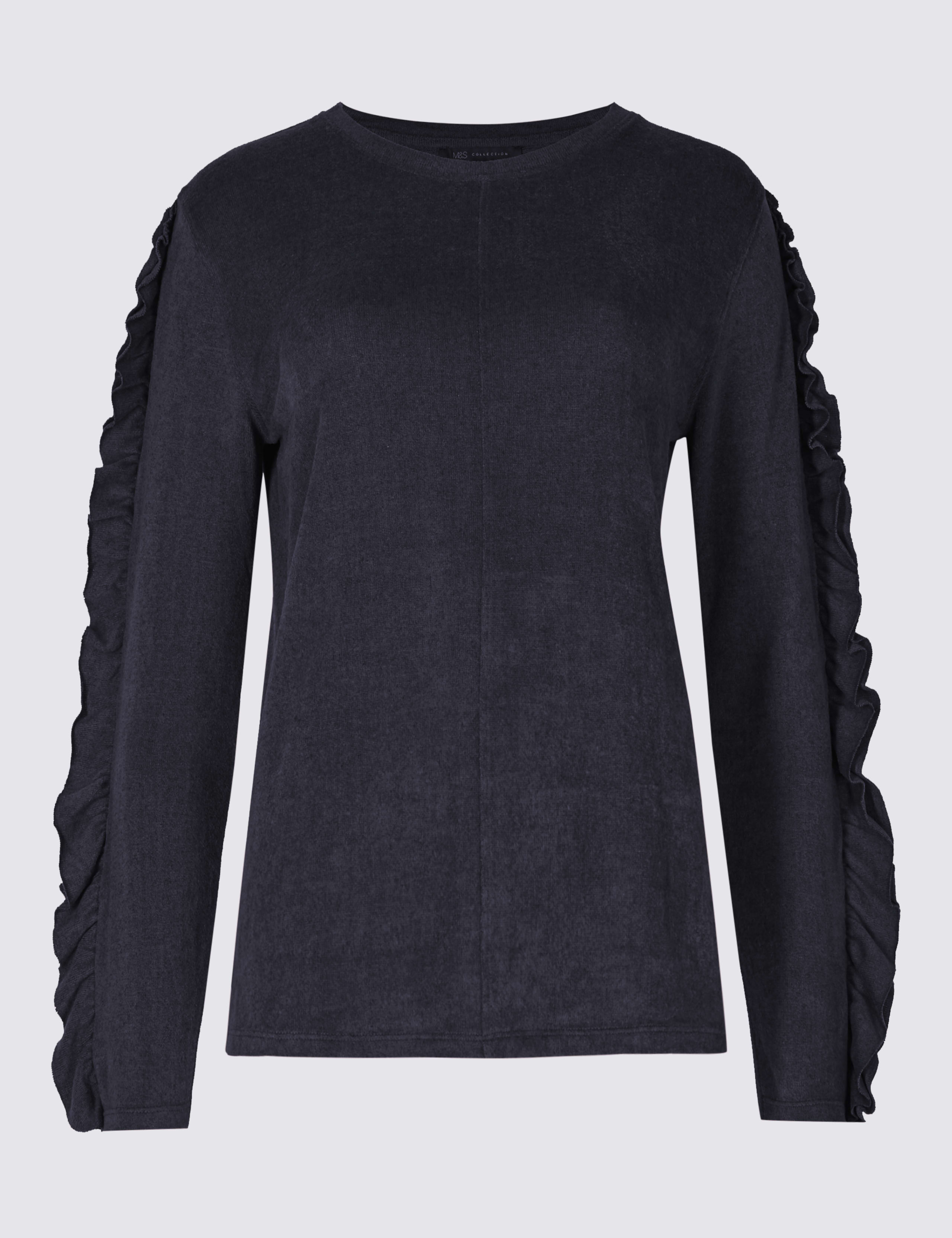 Round Neck Ruffle Sleeve Sweatshirt 2 of 5