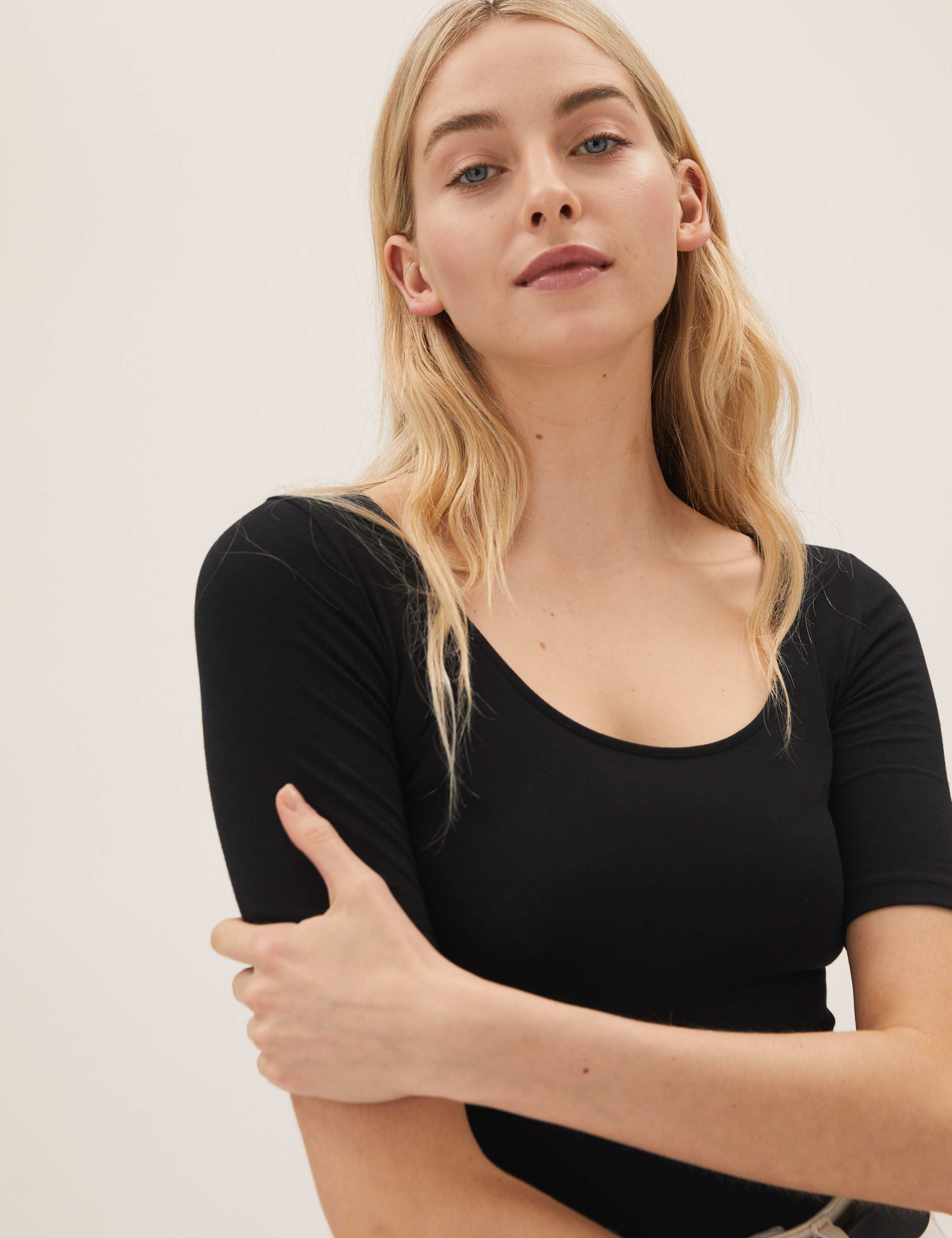 Cotton Rich Fitted Half Sleeve Bodysuit 1 of 5