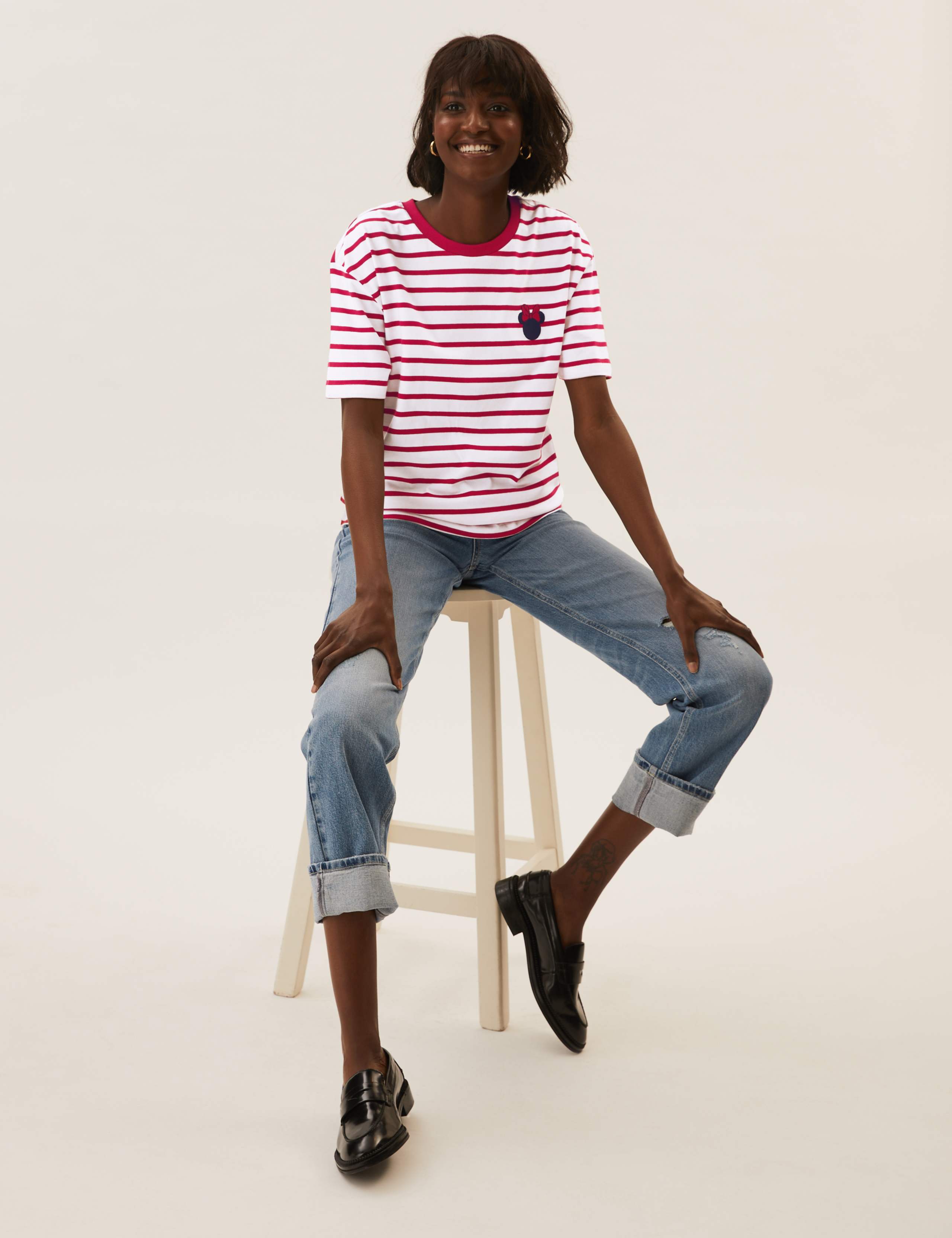 Pure Cotton Striped Minnie Mouse™ T-Shirt 1 of 3