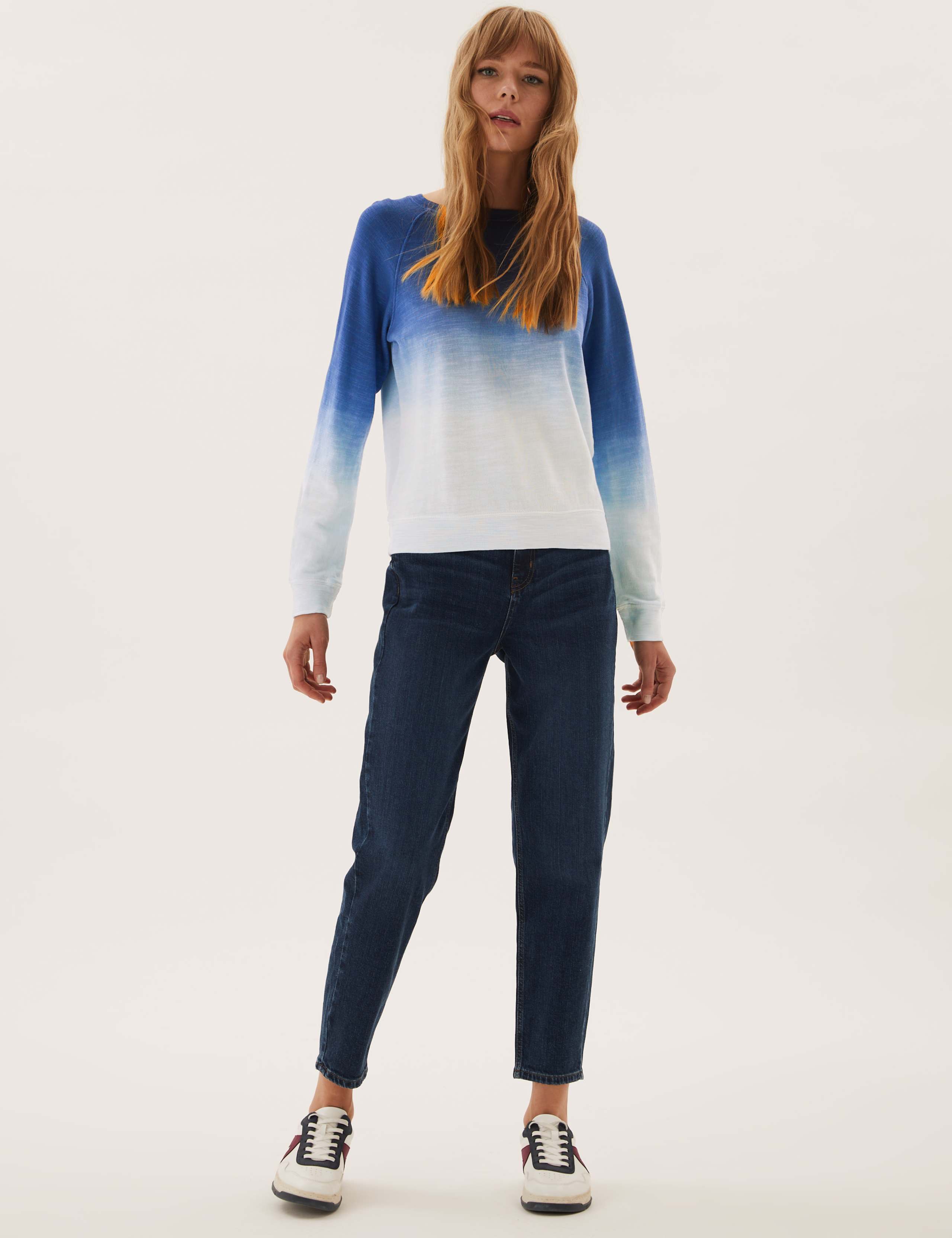 Pure Cotton Tie Dye Long Sleeve Sweatshirt M&S Collection M&S IE