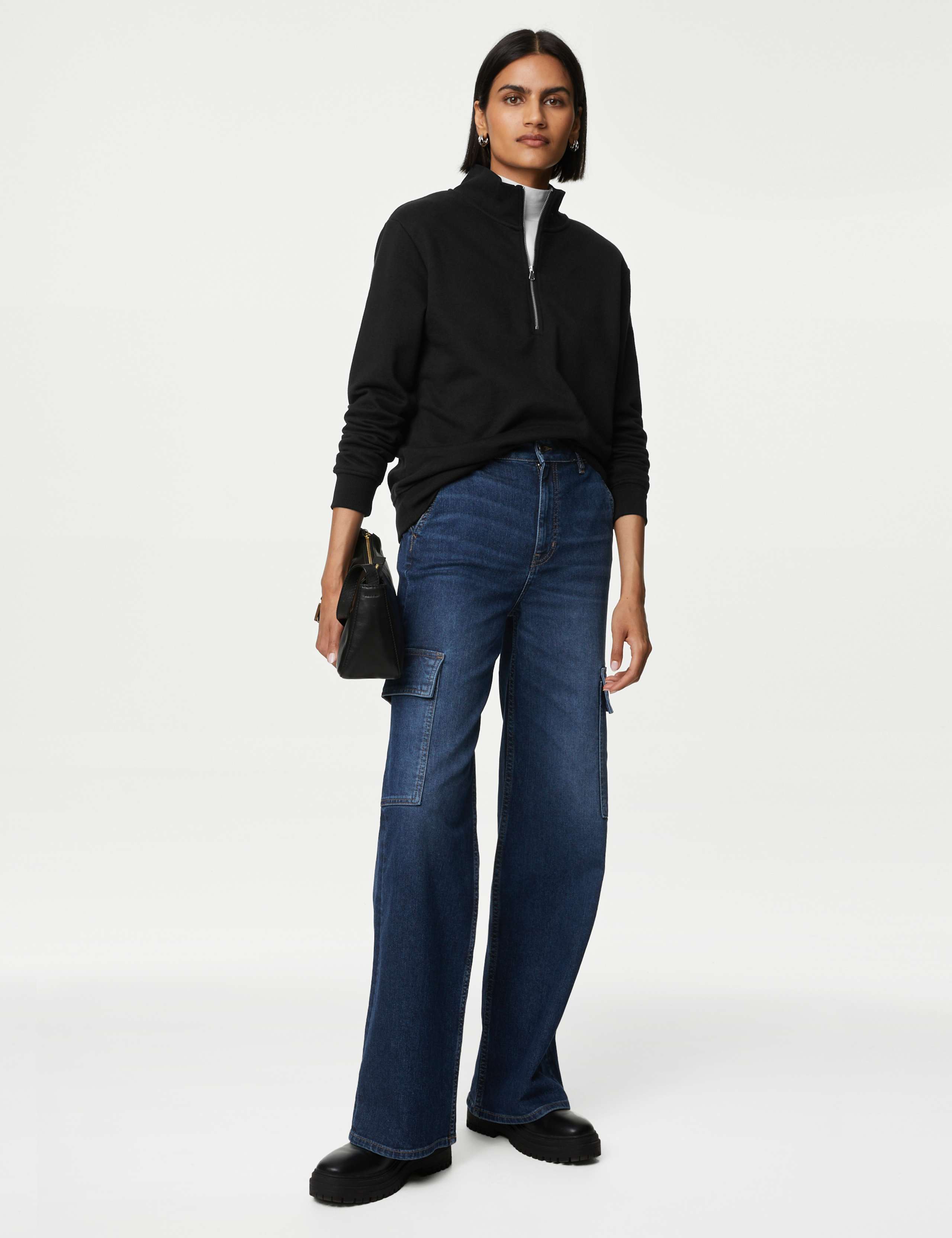 Cotton Rich Half Zip Sweatshirt 3 of 5