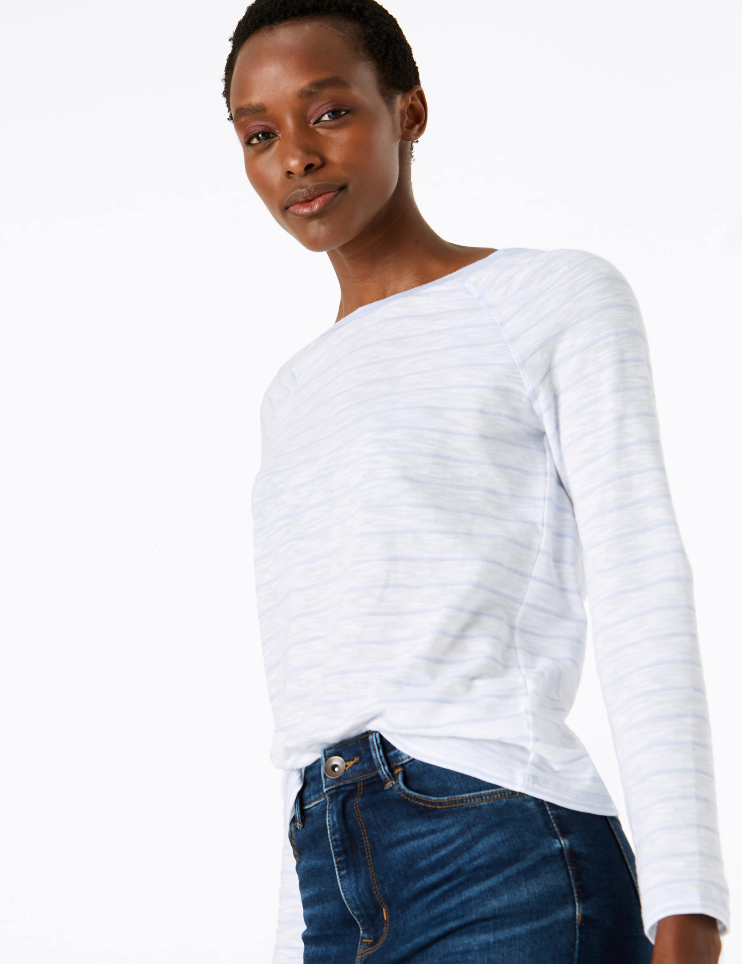 Pure Cotton Striped Long Sleeve Top 1 of 4