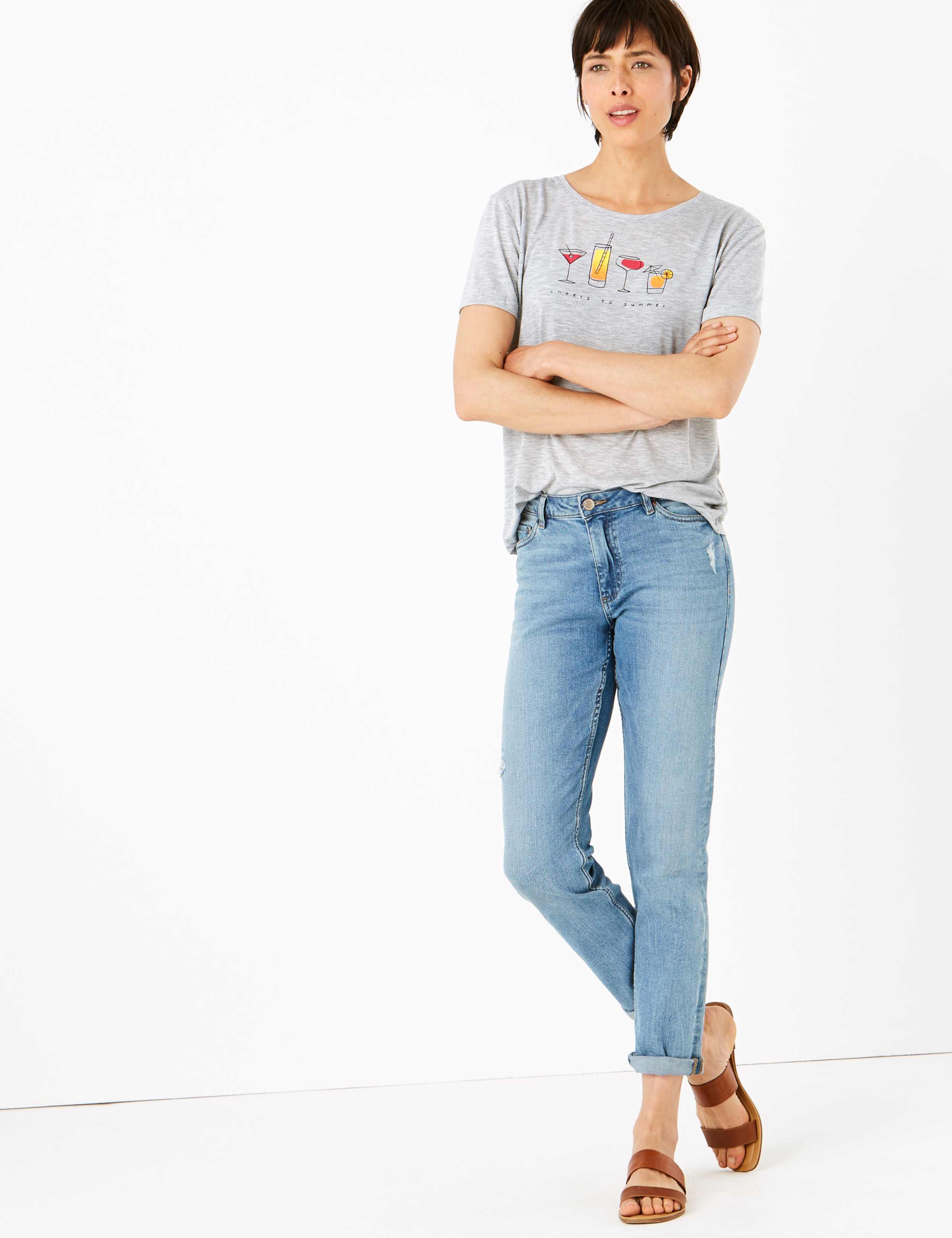 Cheers To Summer Slogan Relaxed T-Shirt 3 of 4