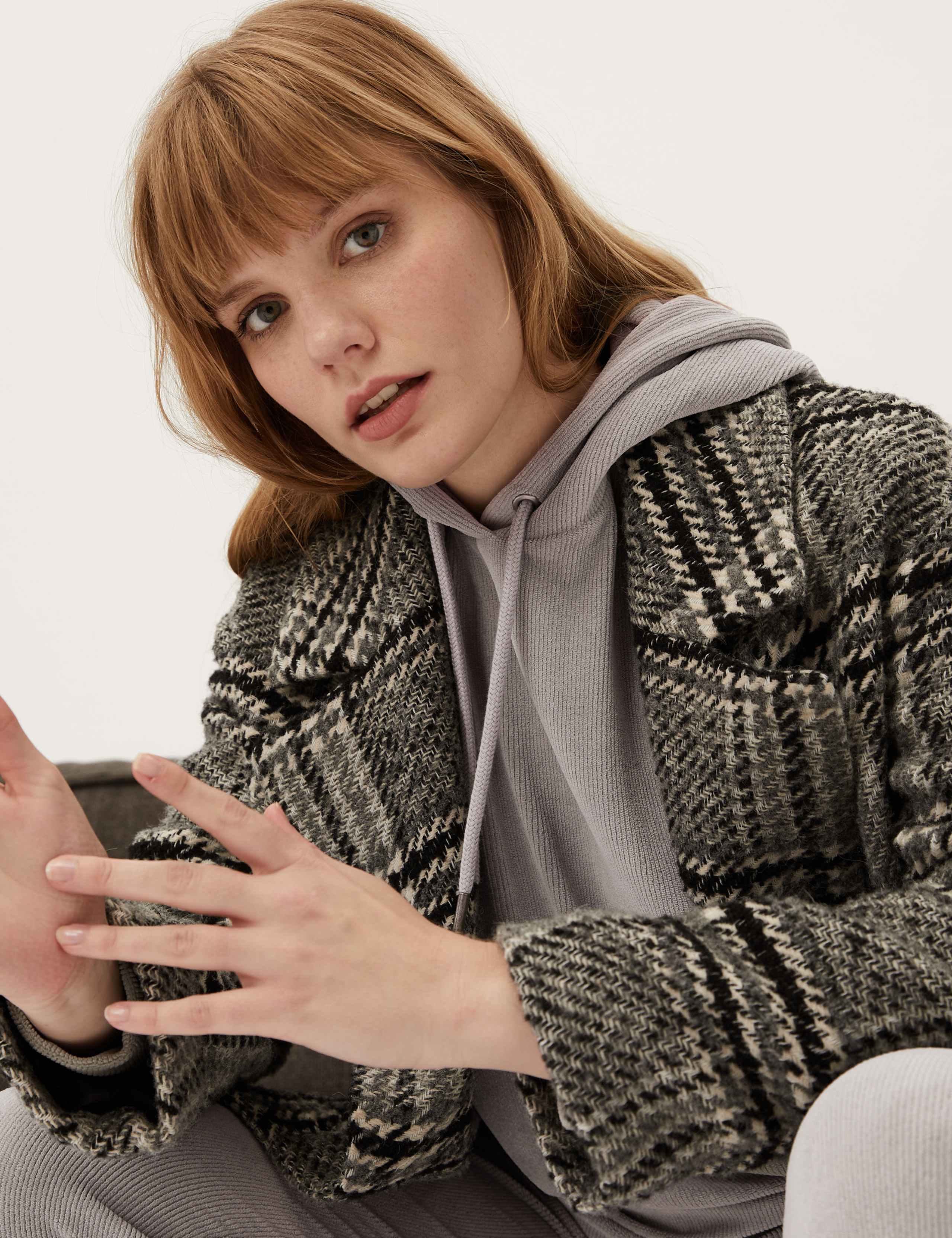 Velour Textured Relaxed Hoodie 3 of 5