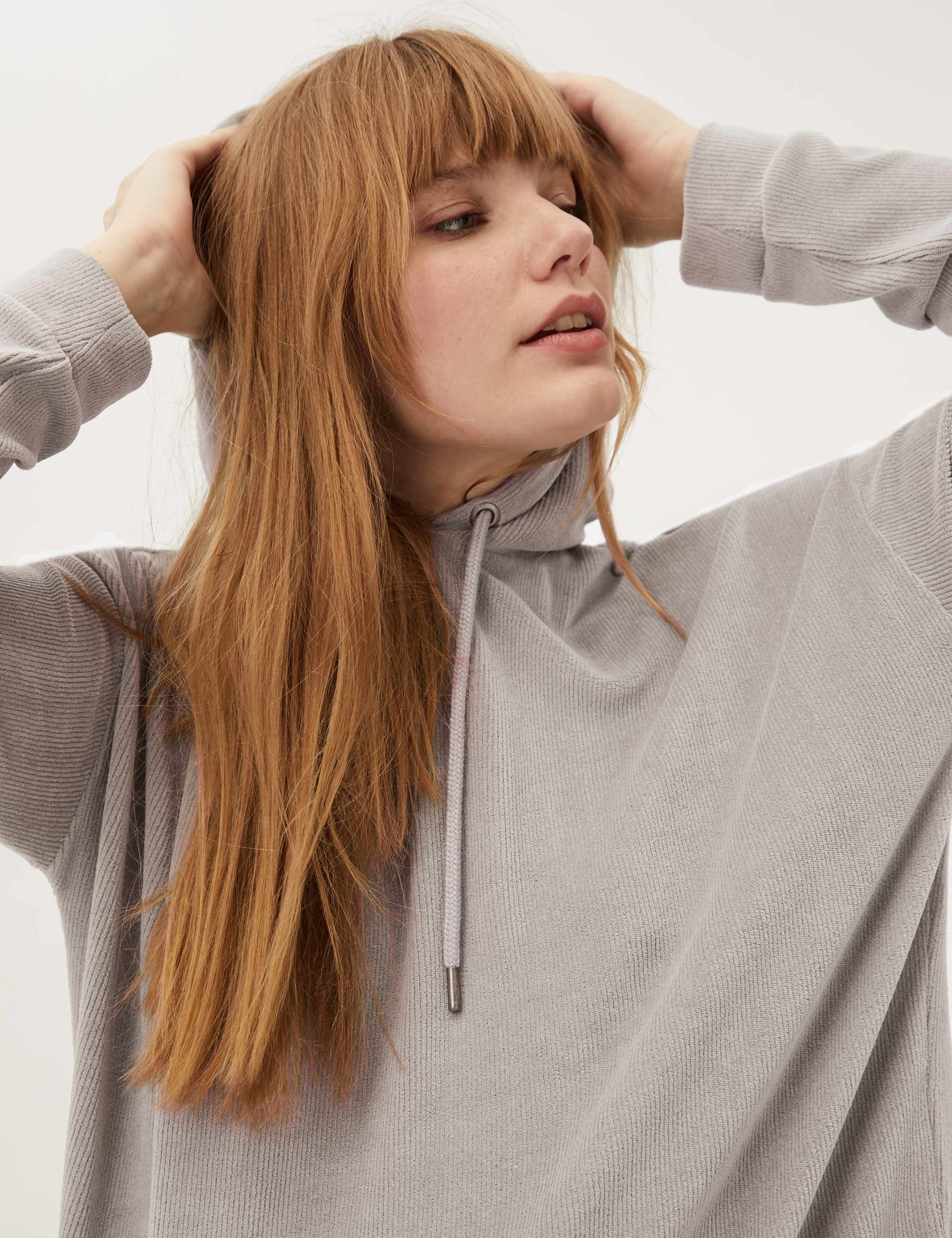 Velour Textured Relaxed Hoodie 5 of 5