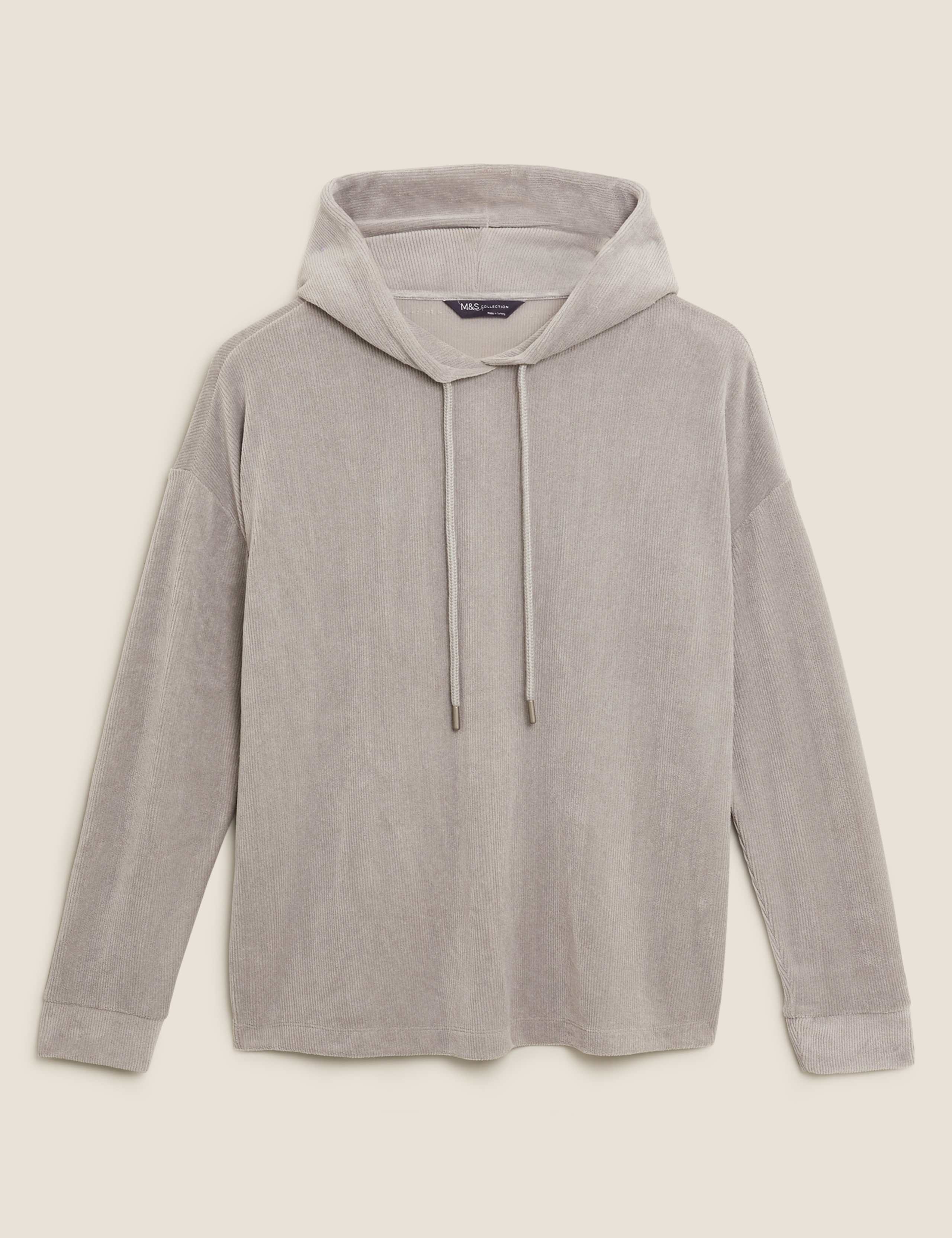 Velour Textured Relaxed Hoodie 2 of 5