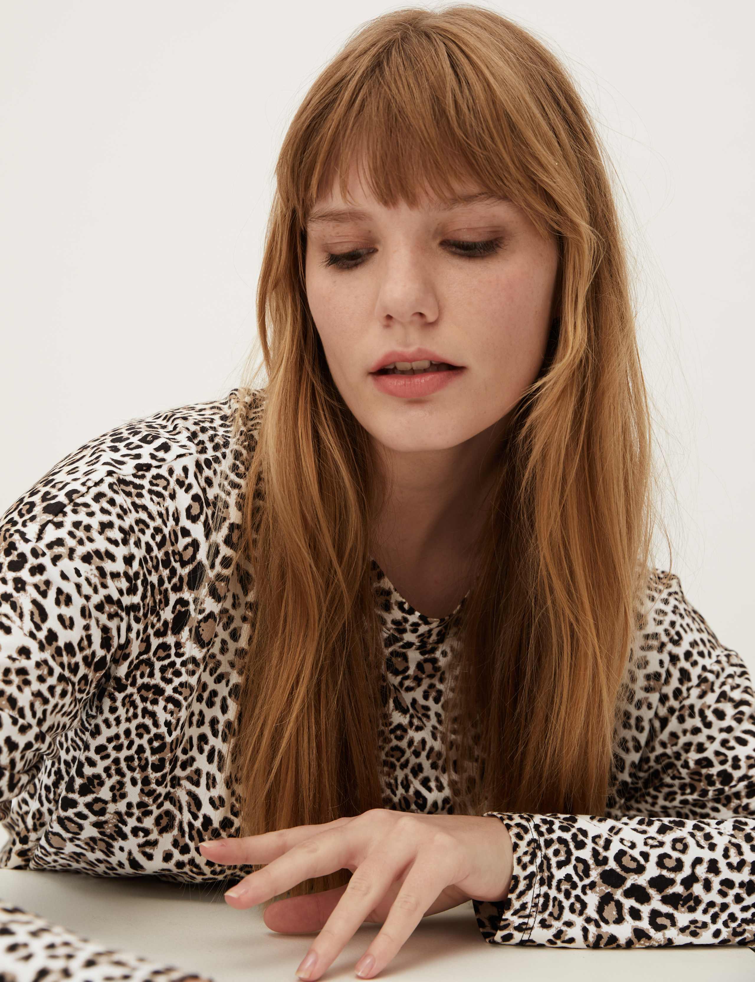 Animal Print Relaxed Long Sleeve Top 1 of 4