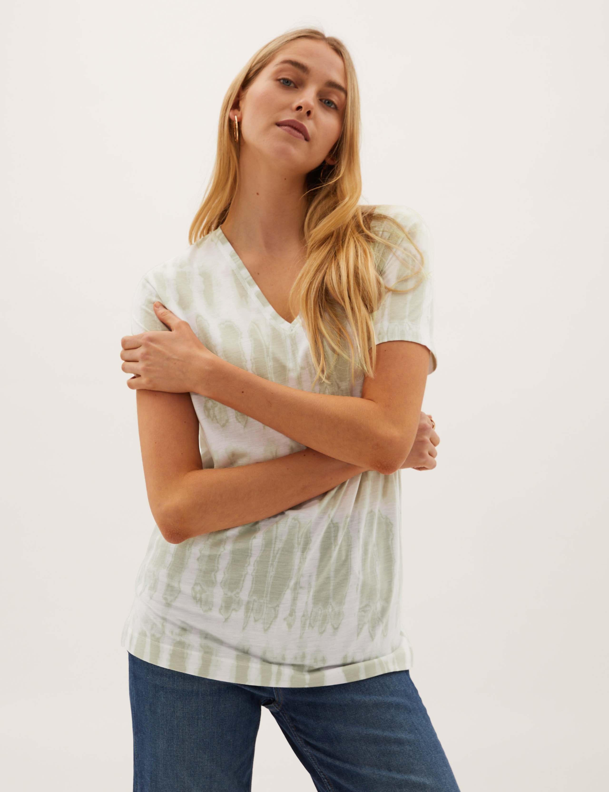 Tie Dye V-Neck Relaxed Longline T-Shirt 4 of 5