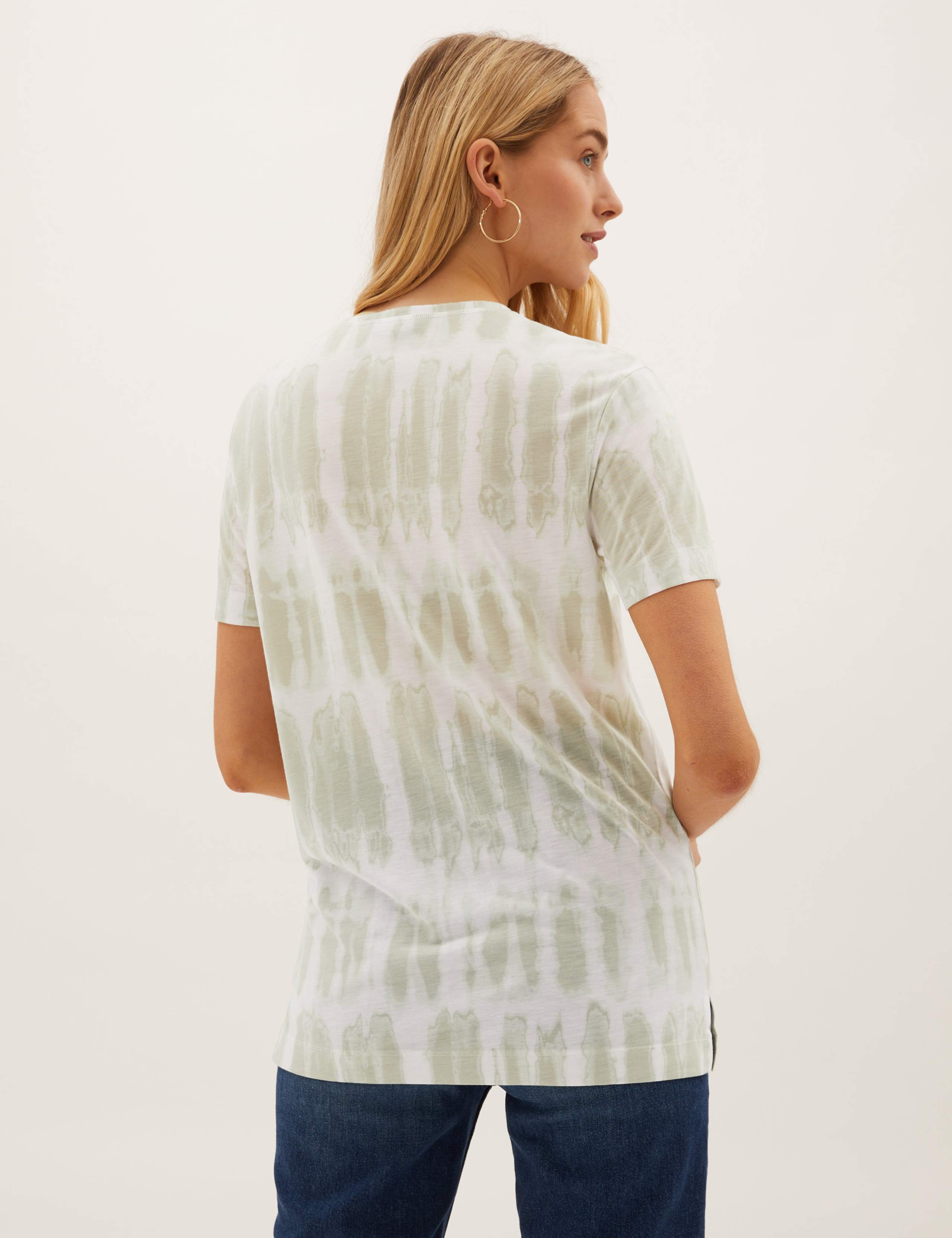 Tie Dye V-Neck Relaxed Longline T-Shirt 5 of 5