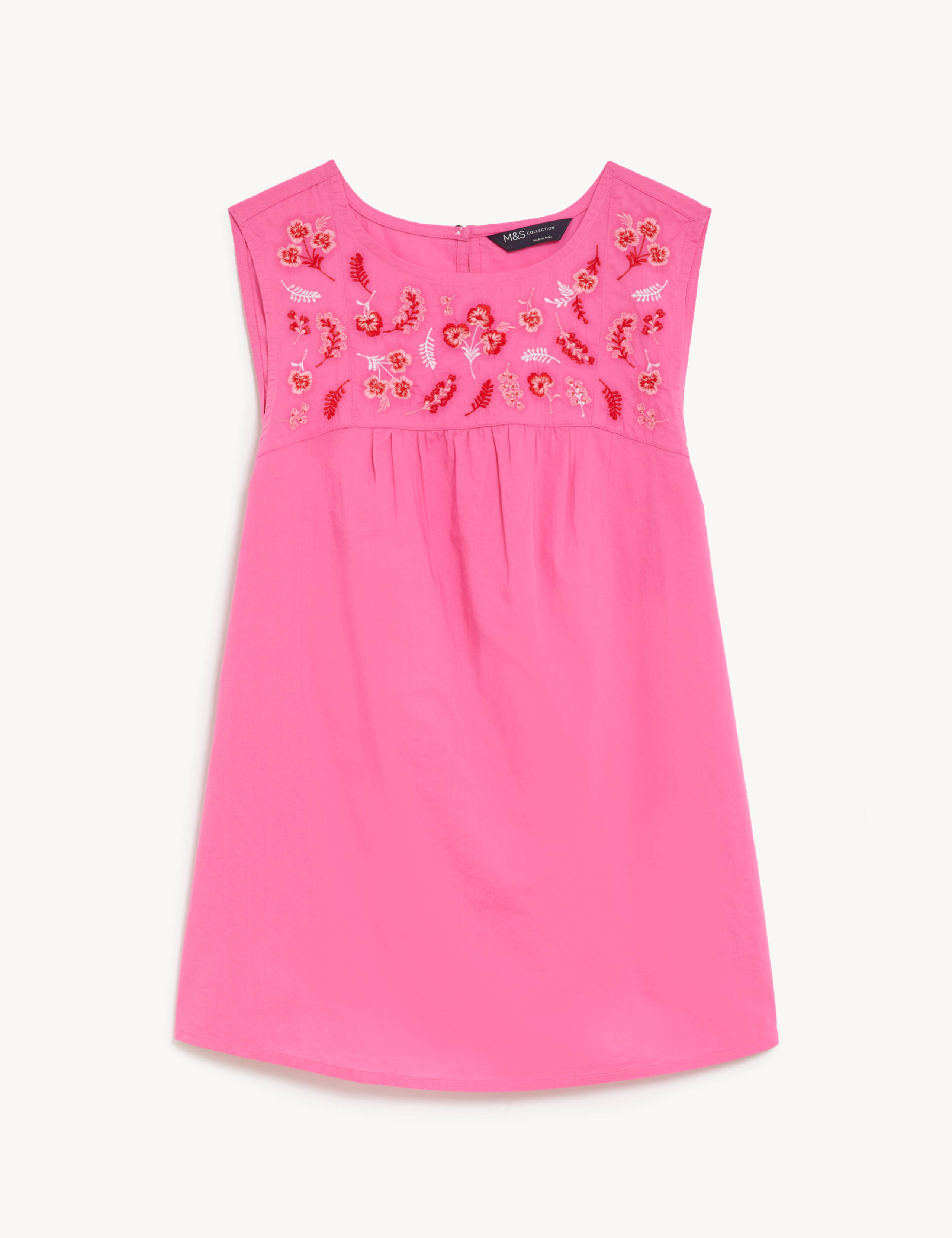 Pure Cotton Floral Embroidered Vest Top 2 of 5