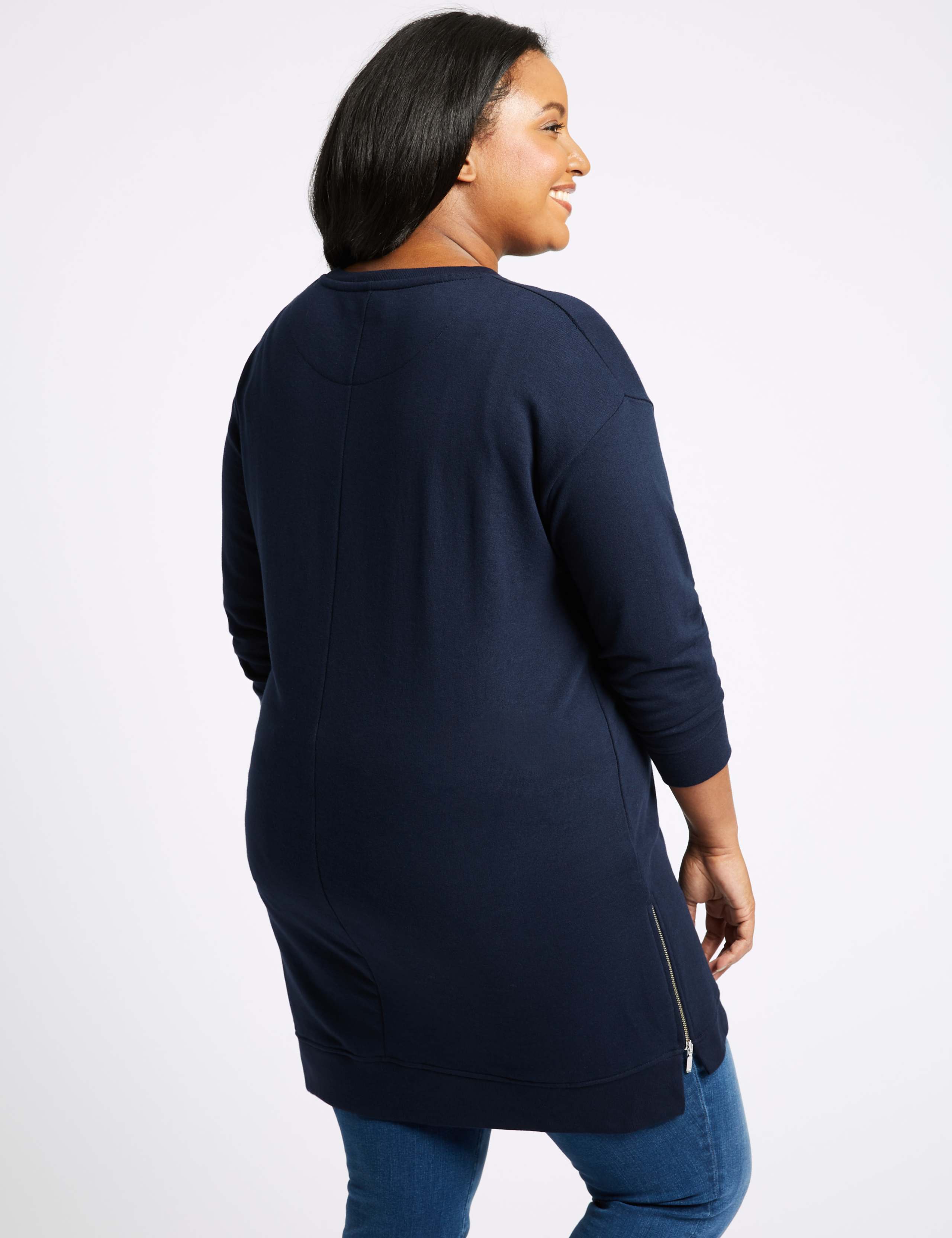 CURVE Cotton Rich Longline ¾ Sleeve T-Shirt 4 of 5