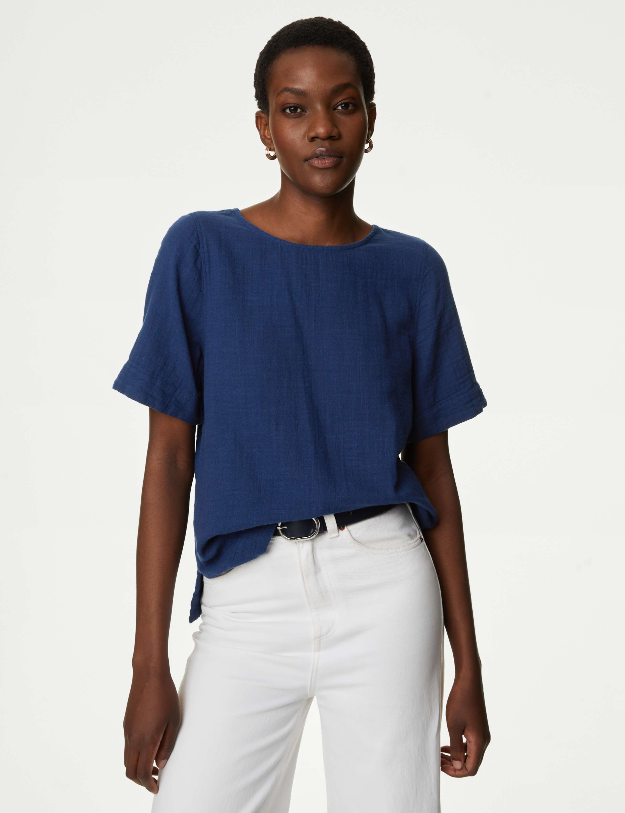 Pure Cotton Crew Neck Top 3 of 5