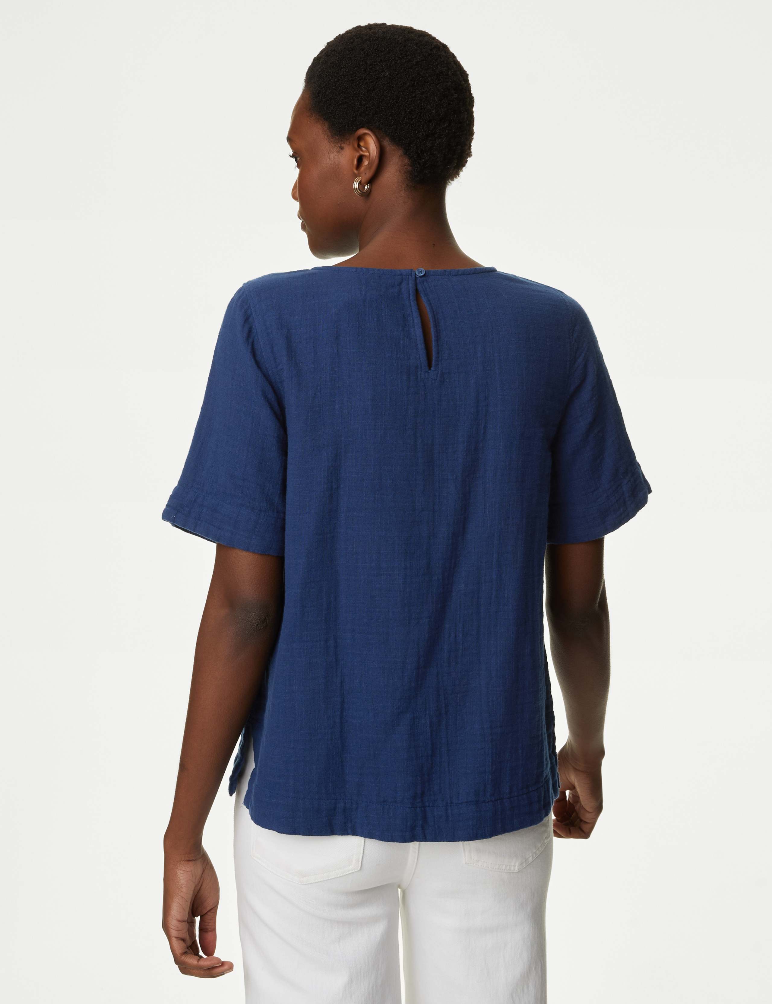 Pure Cotton Crew Neck Top 4 of 5
