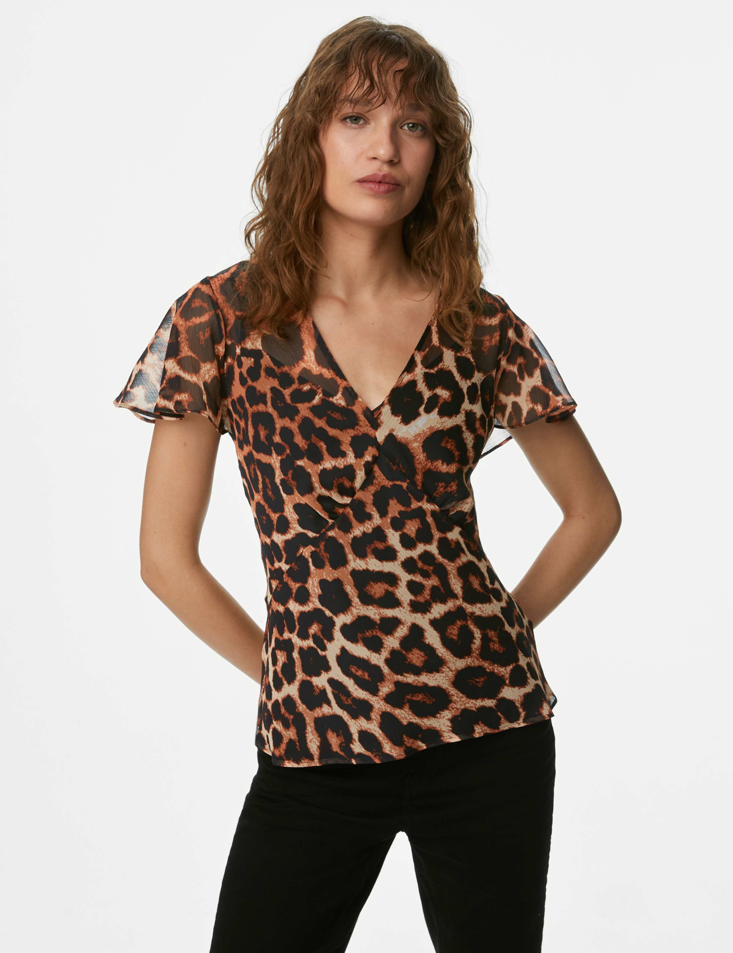 Animal Print V-Neck Top 3 of 5
