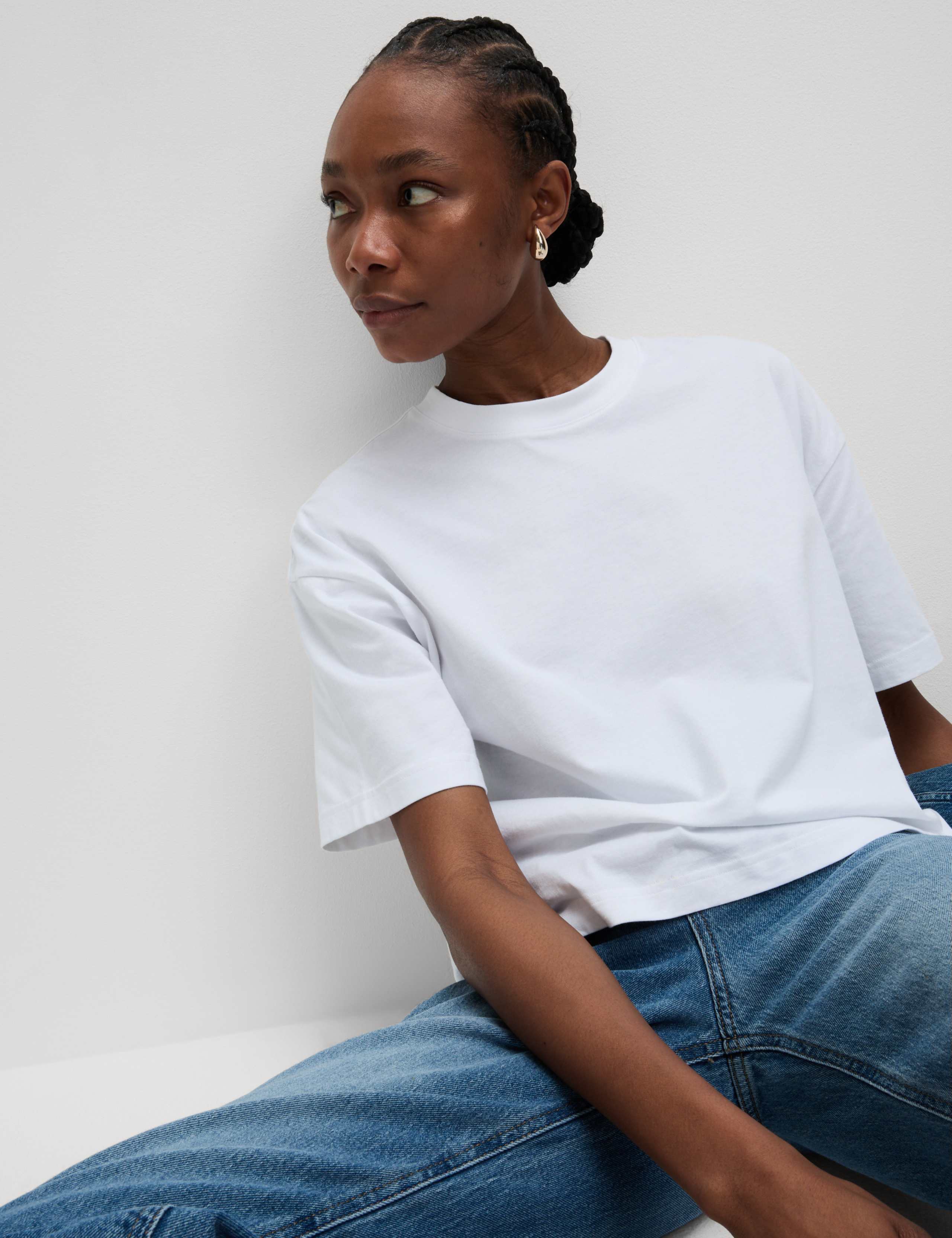 Pure Cotton Crew Neck Boxy T-Shirt 5 of 5