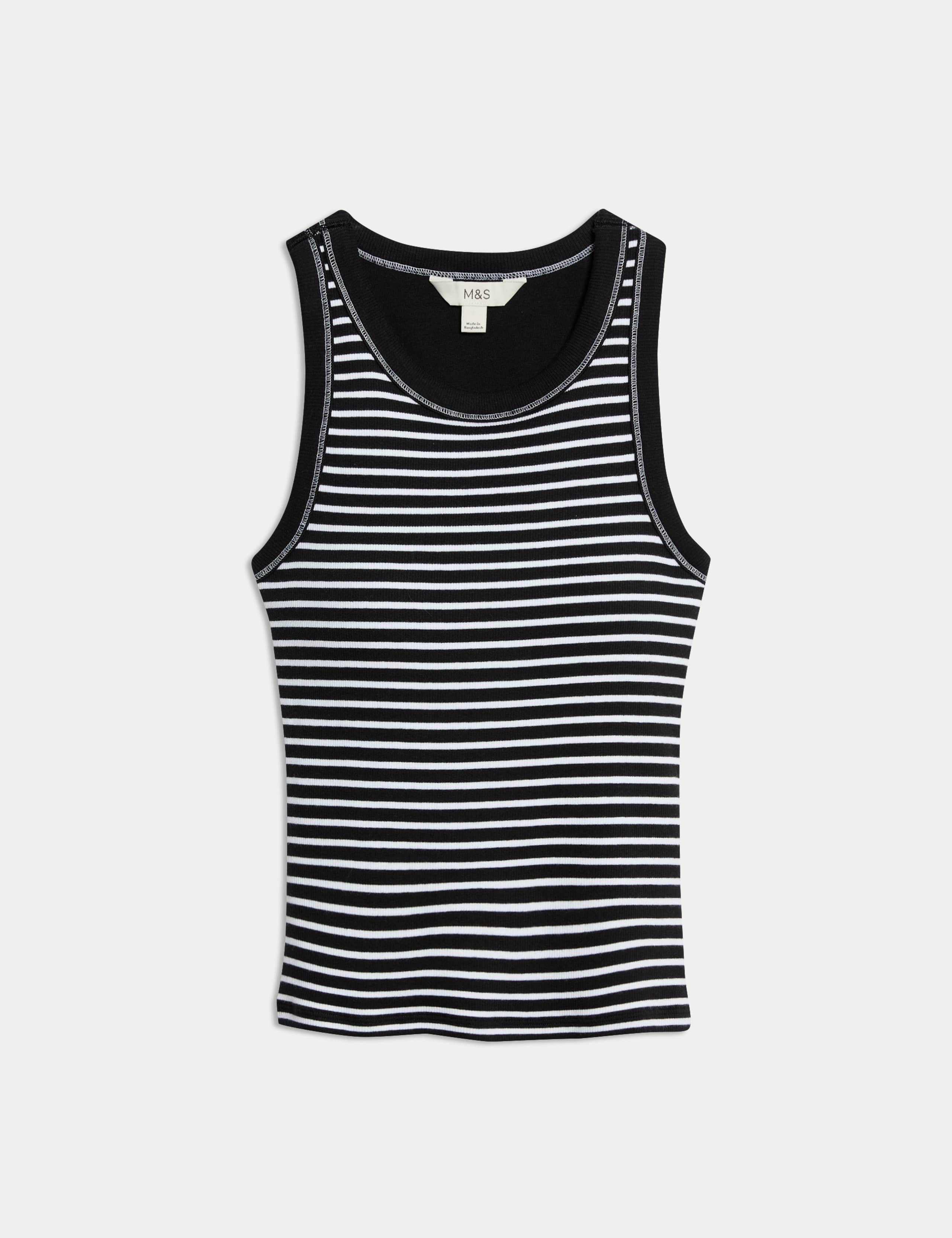 Cotton Rich Striped Secret Support Vest 2 of 6