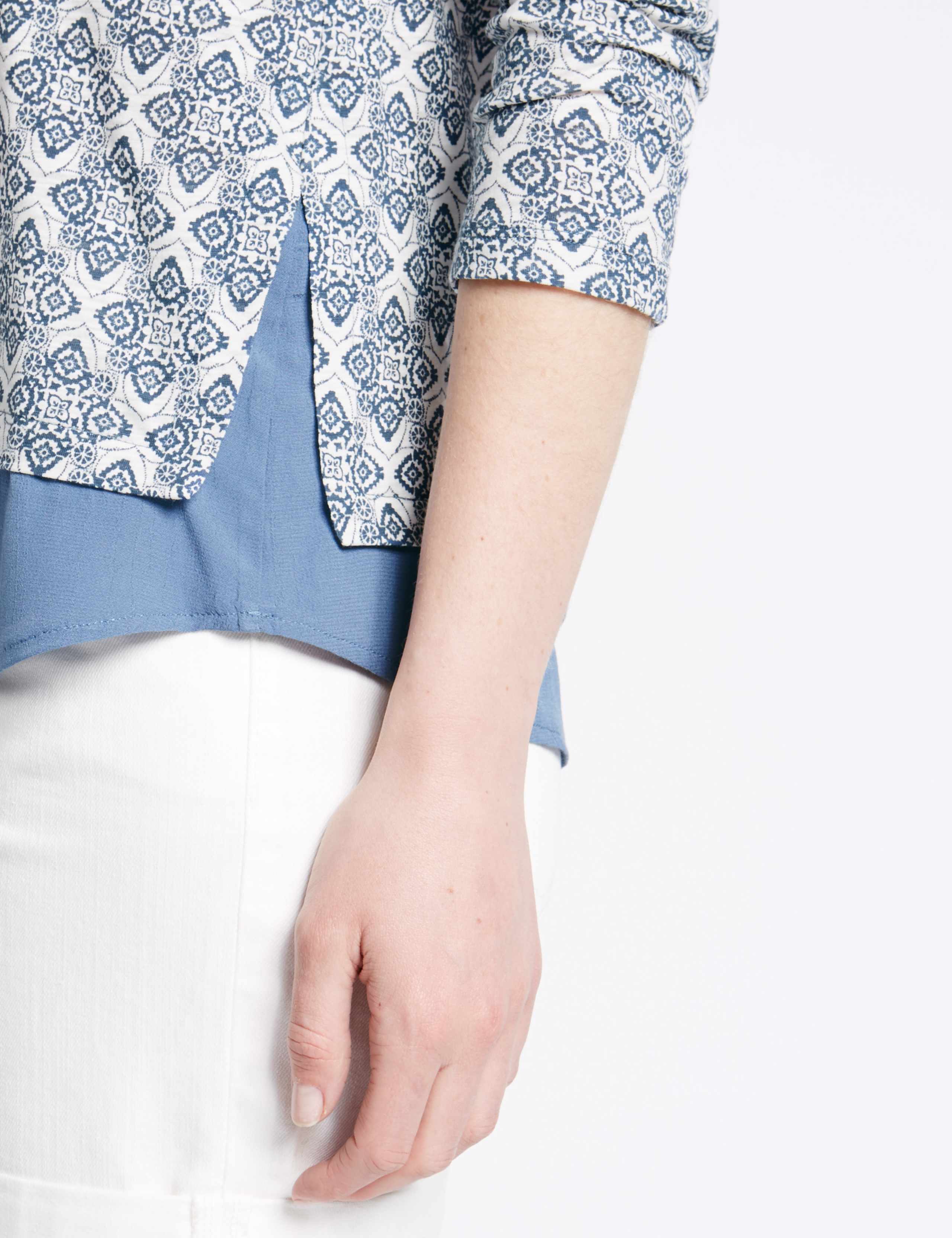 Geometric Print Loose Fit Side Split Hem T-Shirt 4 of 4