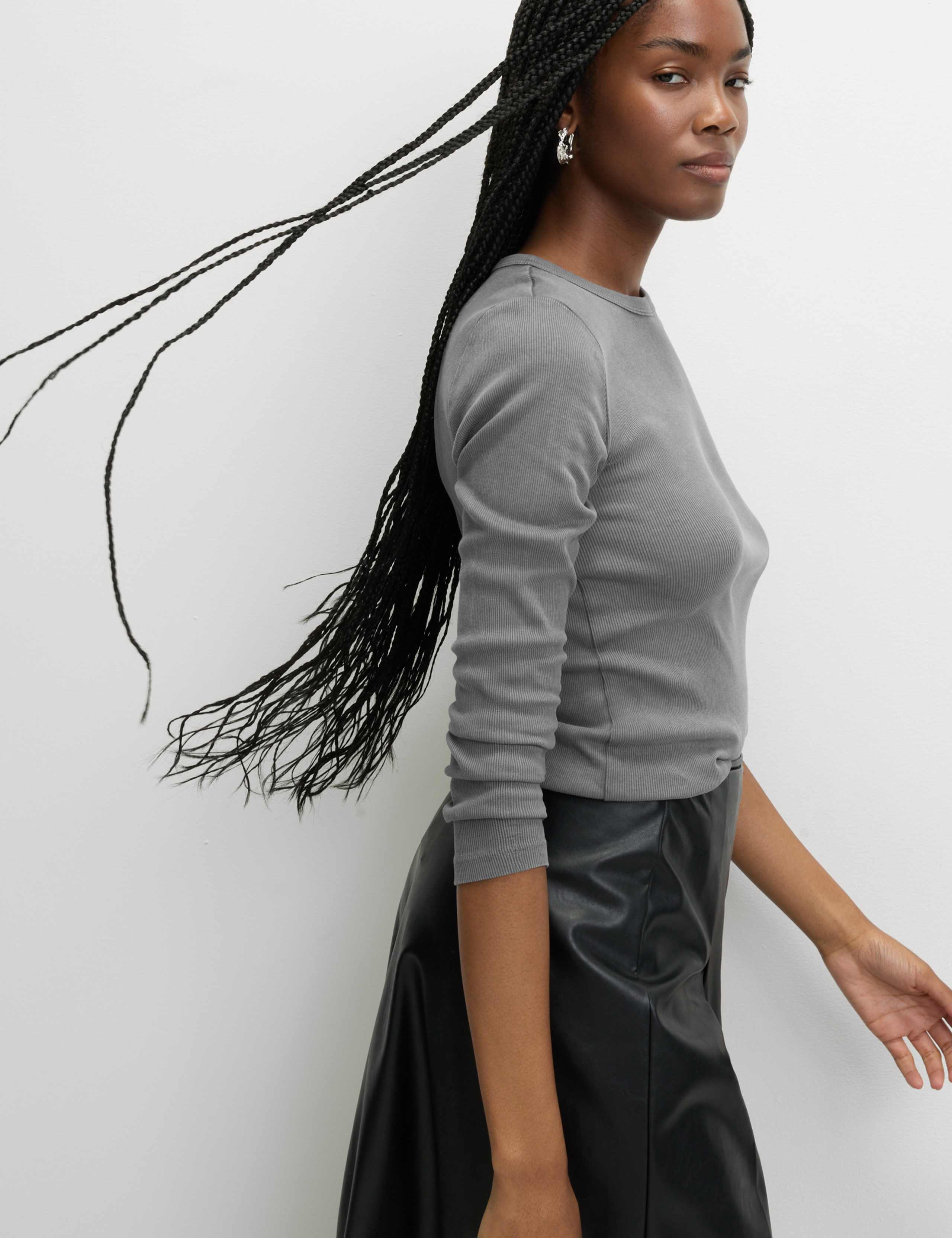 Cotton Rich Ribbed Garment Dye Top 3 of 5